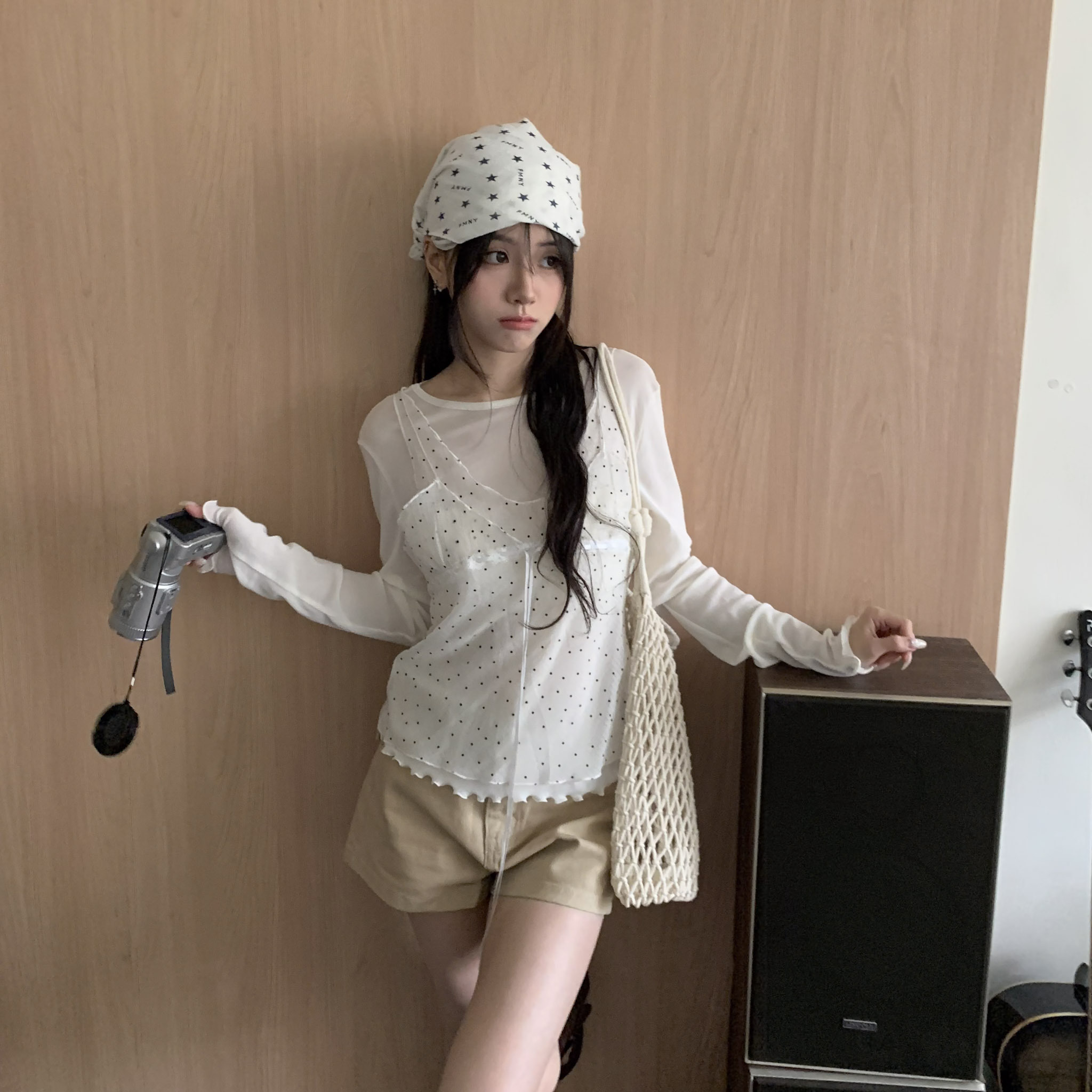 ISA_偷偷心動 時髦疊穿透肌感波點(1+1)套裝_64059