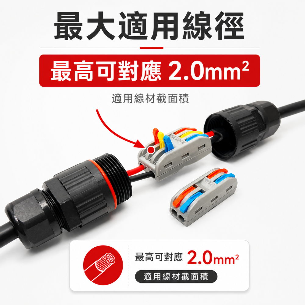 (A85) 防水3芯快接頭 (2入) 晶典光電