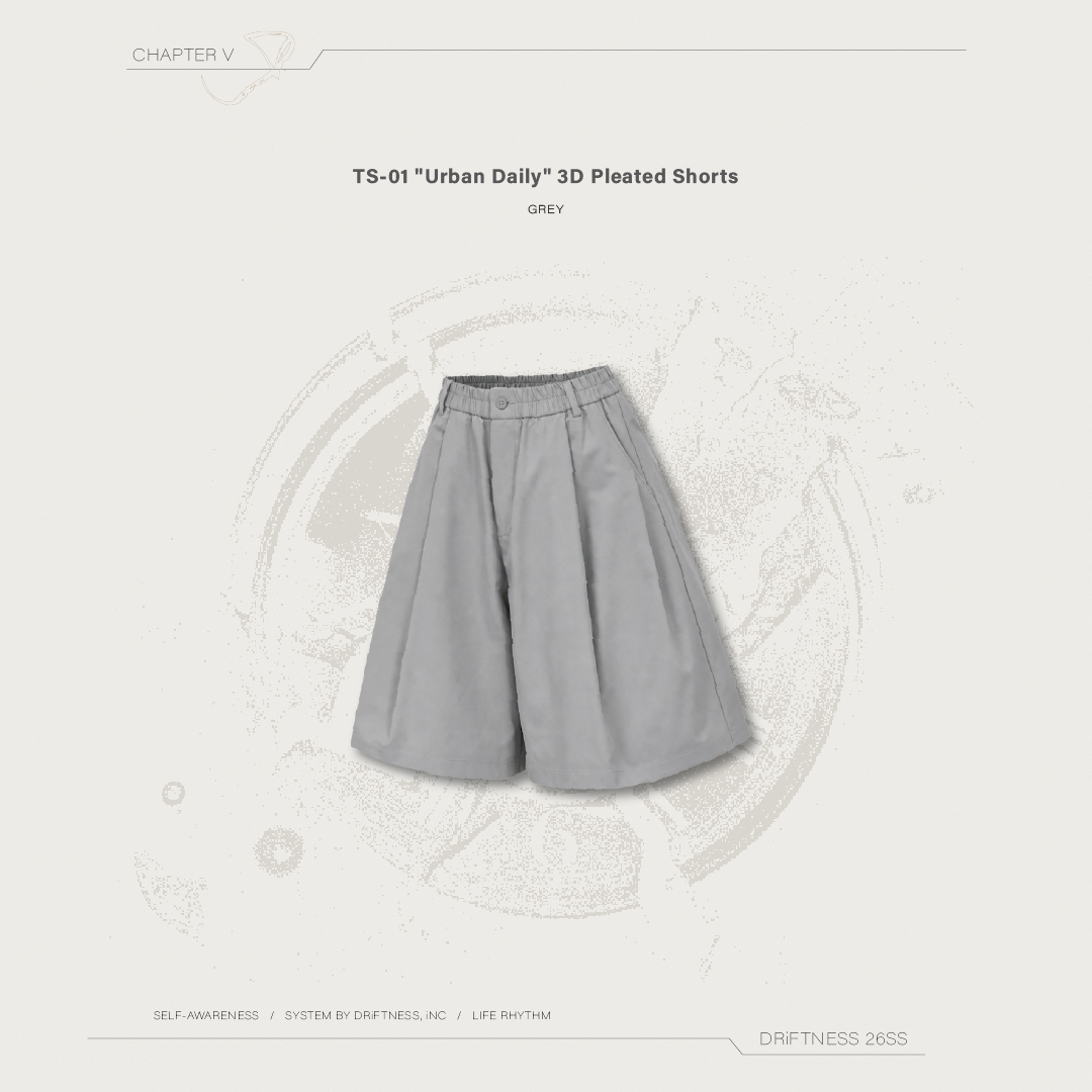 DRiFTNESS｜TS-01 "Urban Daily" 立體墜感西裝短褲 - Grey