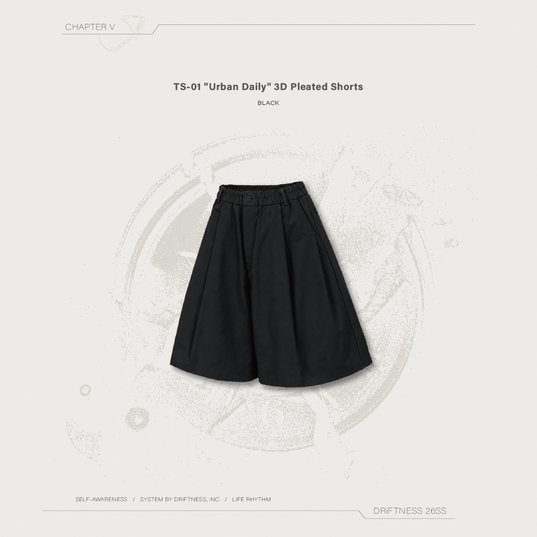DRiFTNESS｜TS-01 "Urban Daily" 立體墜感西裝短褲 - Black