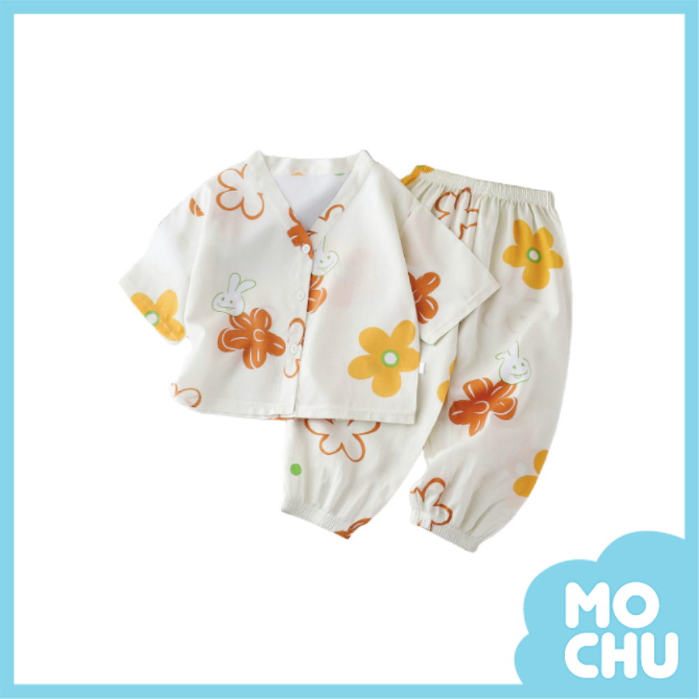 花朵兔子棉綢家居套裝