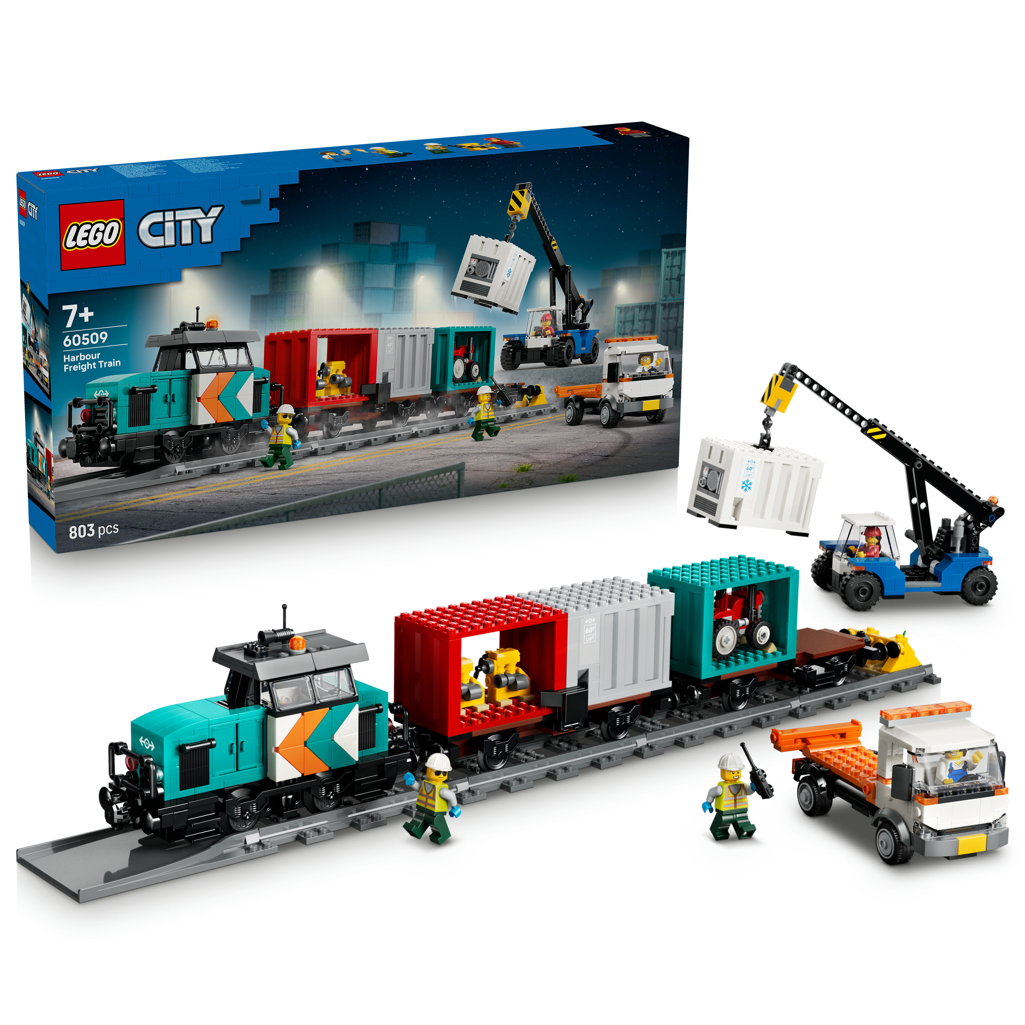 60509 港口貨物列車和起重機與卡車