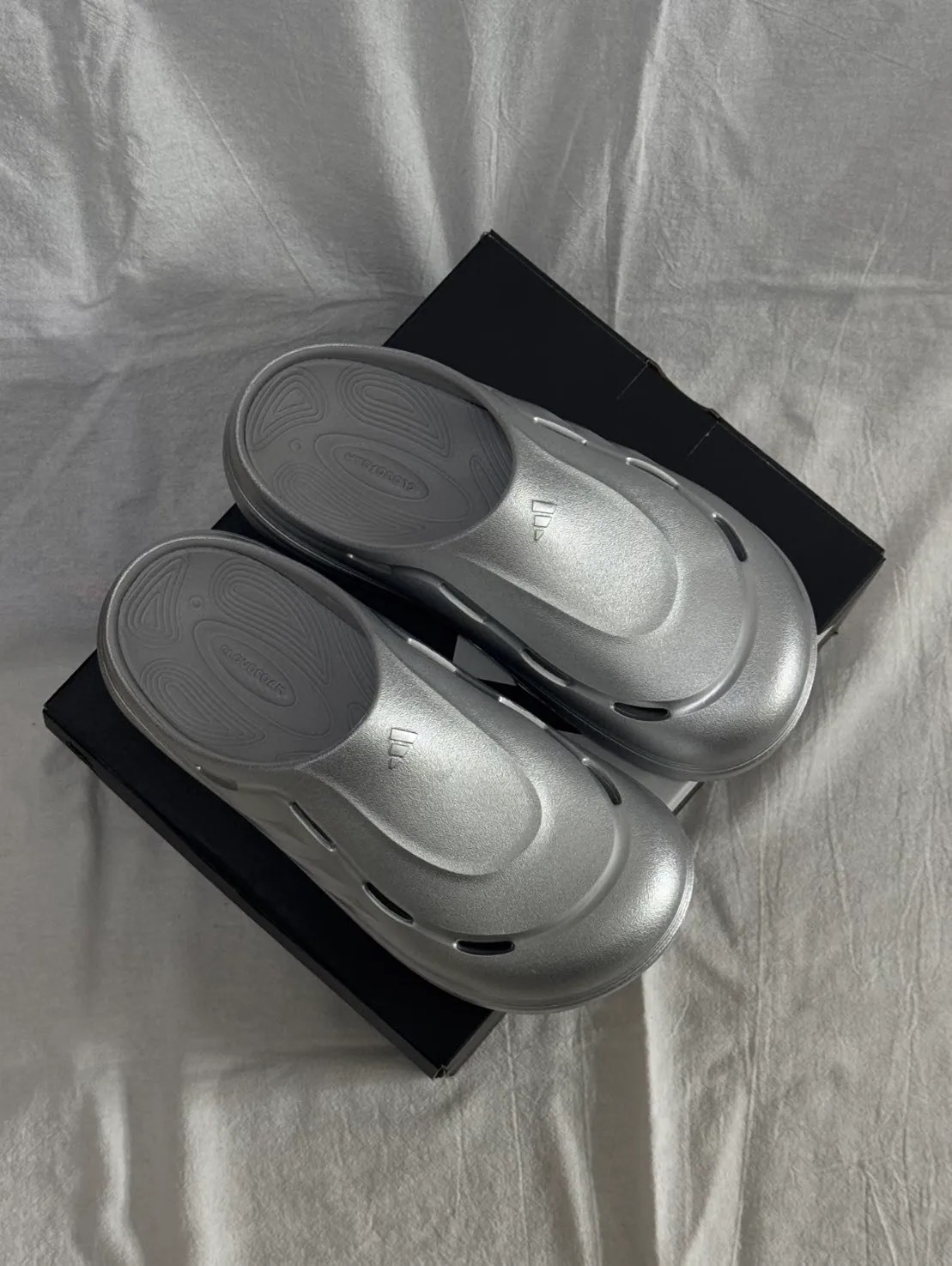 ADIDAS OZWAVE CLOG 防水 包頭拖鞋 銀色