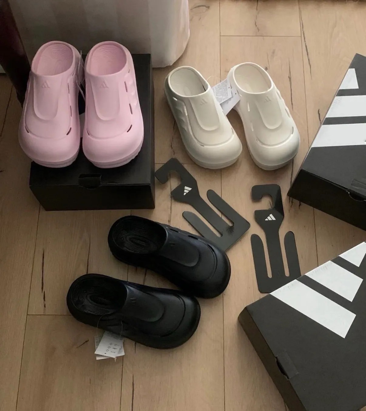 ADIDAS OZWAVE CLOG 防水 包頭拖鞋 粉色