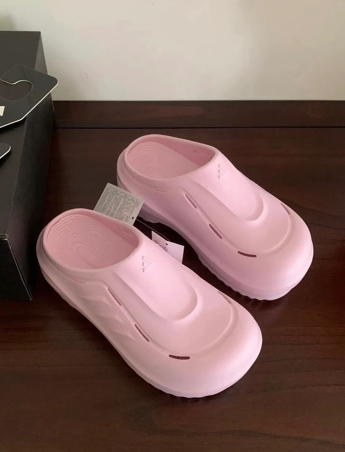 ADIDAS OZWAVE CLOG 防水 包頭拖鞋 粉色