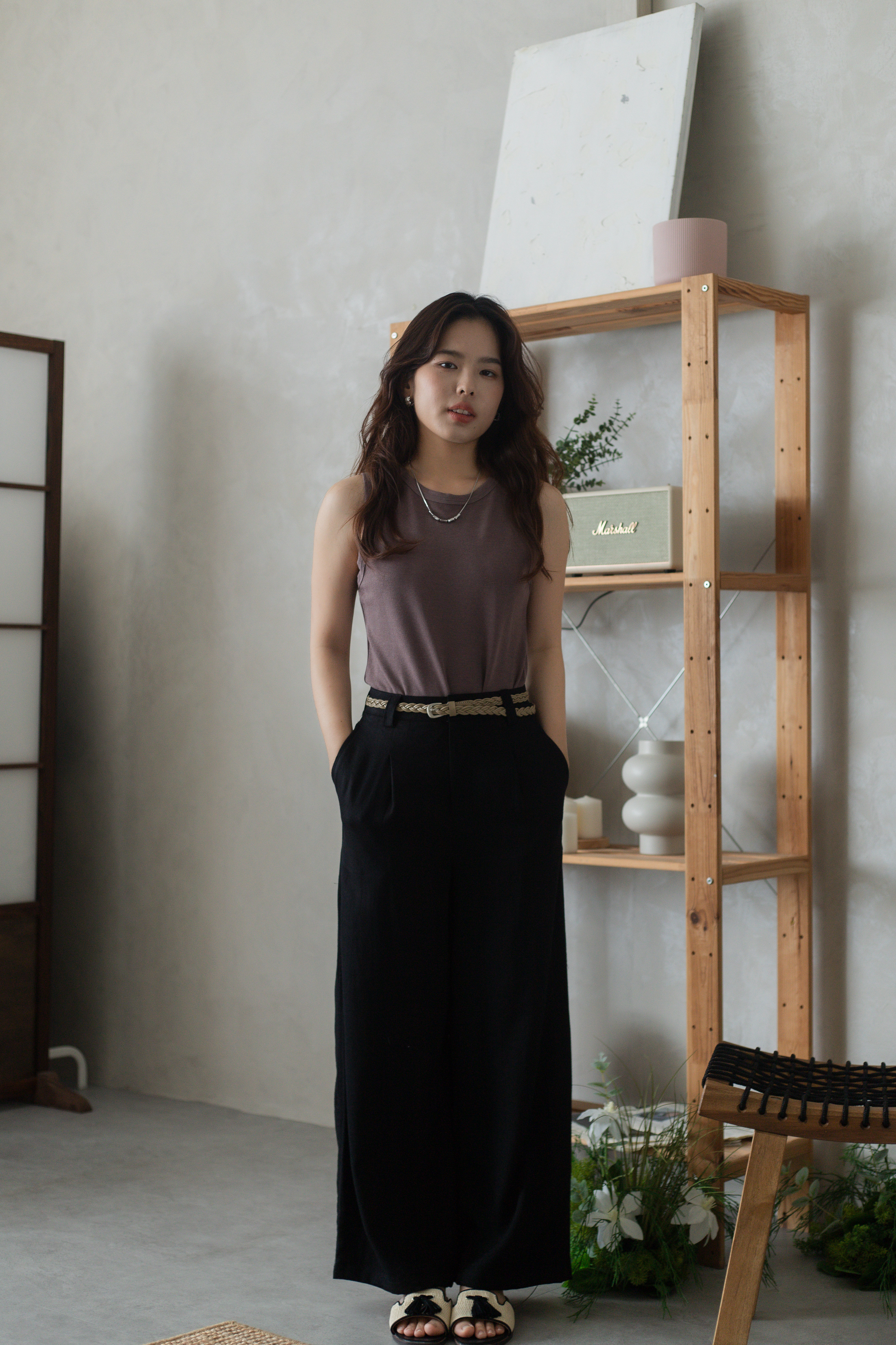 Alice Linen Straight Leg Pants Black- 2739PLBLK