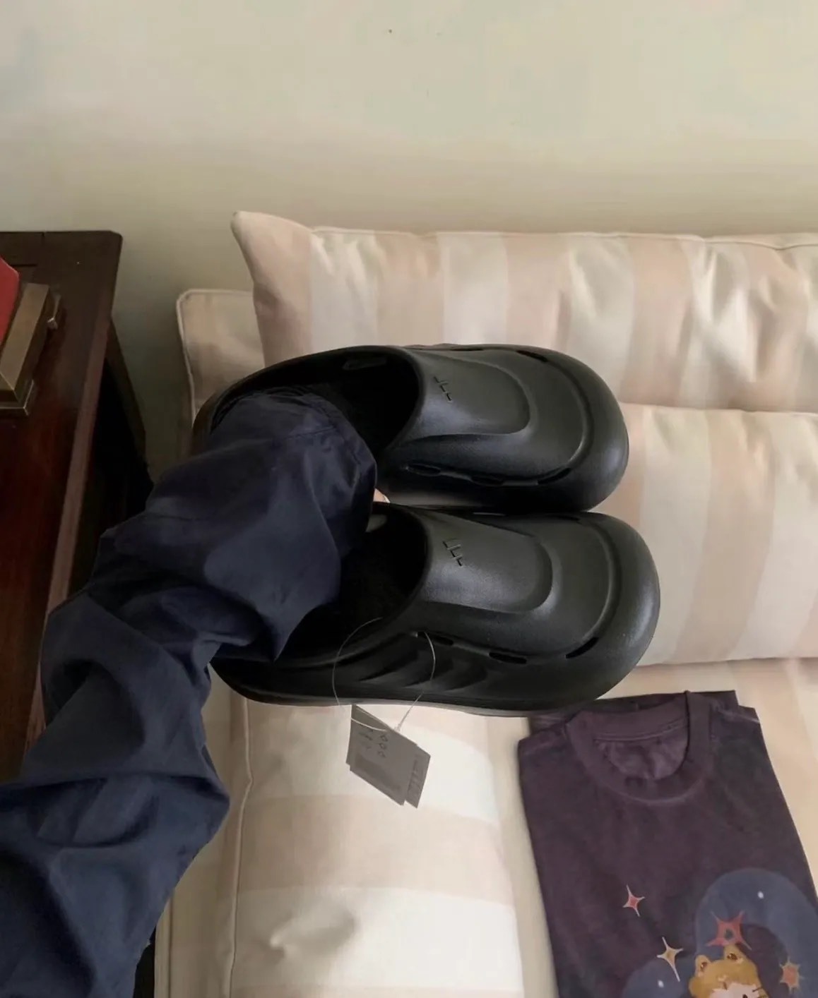 ADIDAS OZWAVE CLOG 防水 包頭拖鞋 黑色