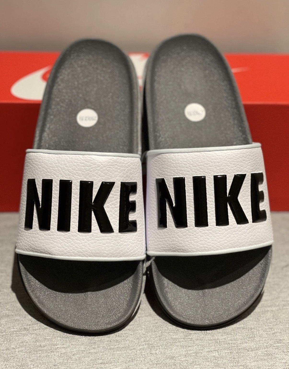 男鞋 NIKE OFFCOURT SLIDE 白深灰 麵包拖鞋 休閒 運動 Q彈 軟底 拖鞋【BQ4639-001】