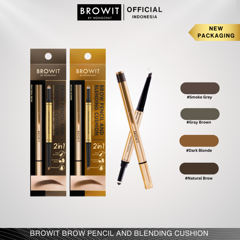 泰國人氣彩妝 BROWIT - Brow Pencil And Blending Cushion 眉筆&眉粉2in1