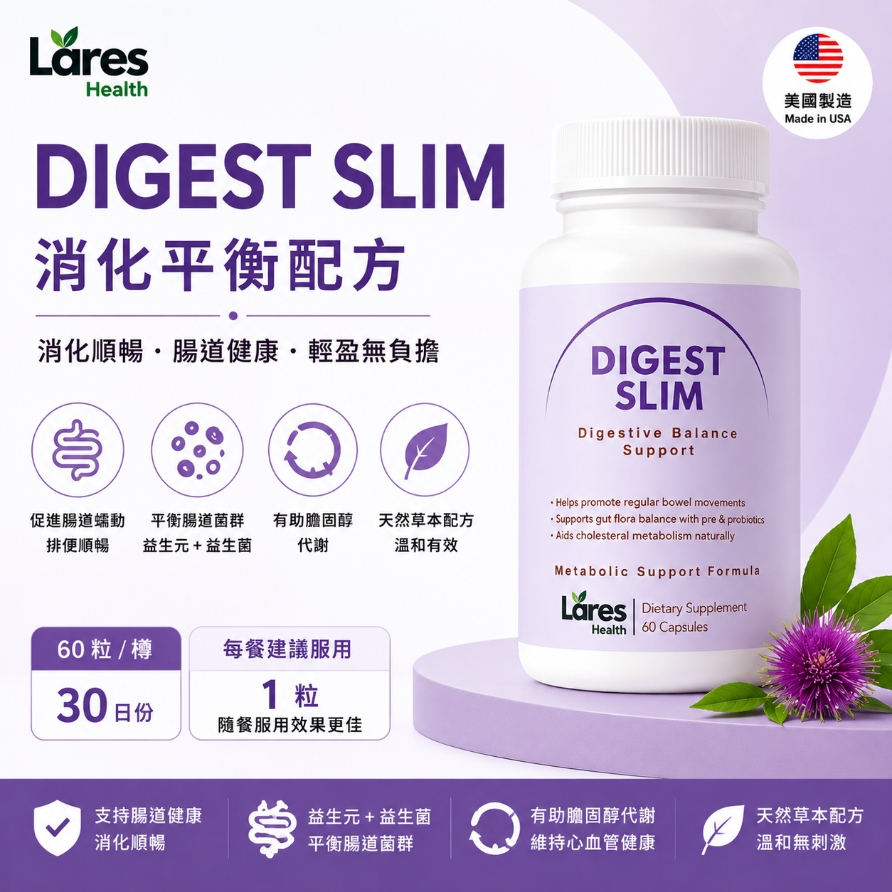 Slim系列:腸道代謝管理（30日）- Digest Slim
