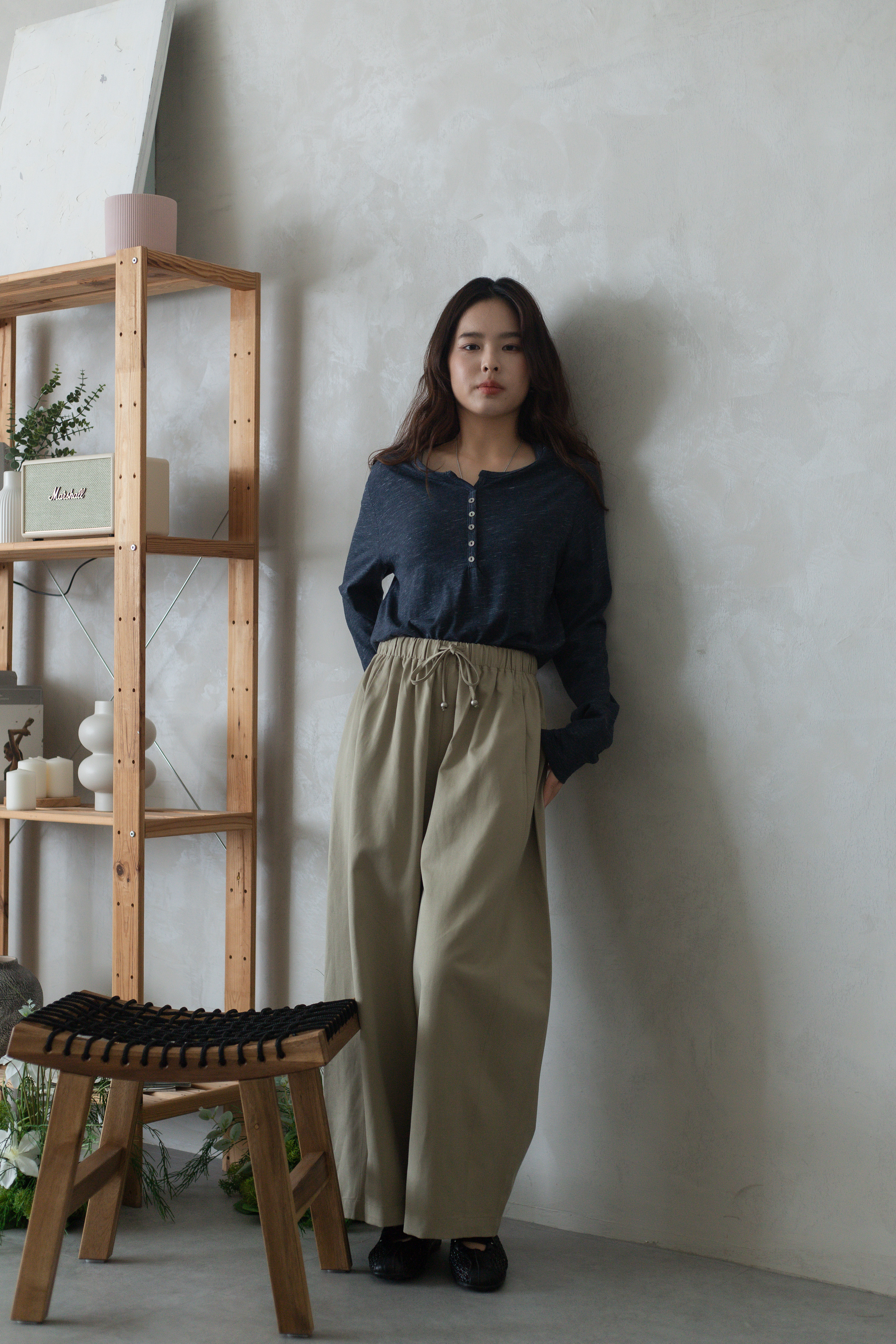 Huzen Relaxed Pants Khaki  - 2742PLKHA
