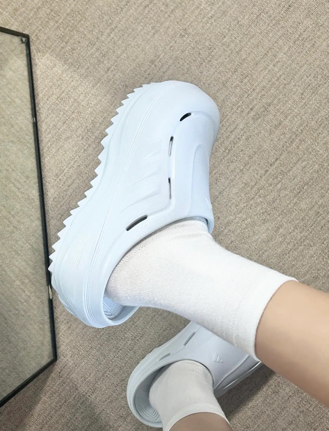 ADIDAS OZWAVE CLOG 防水 包頭拖鞋 冰雪藍色