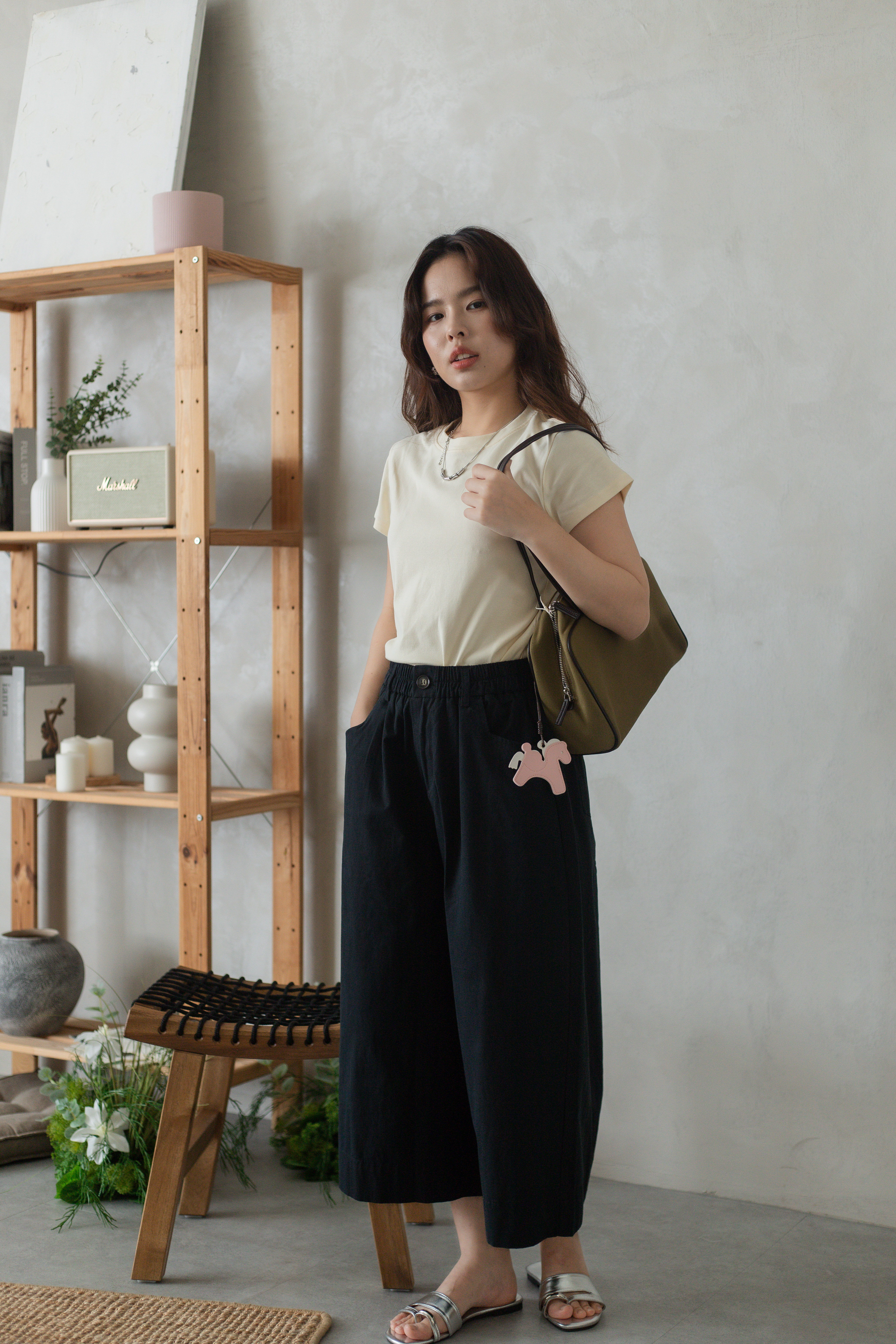 Ian Relaxed Wide Leg Pants Black- 2746PLBLK