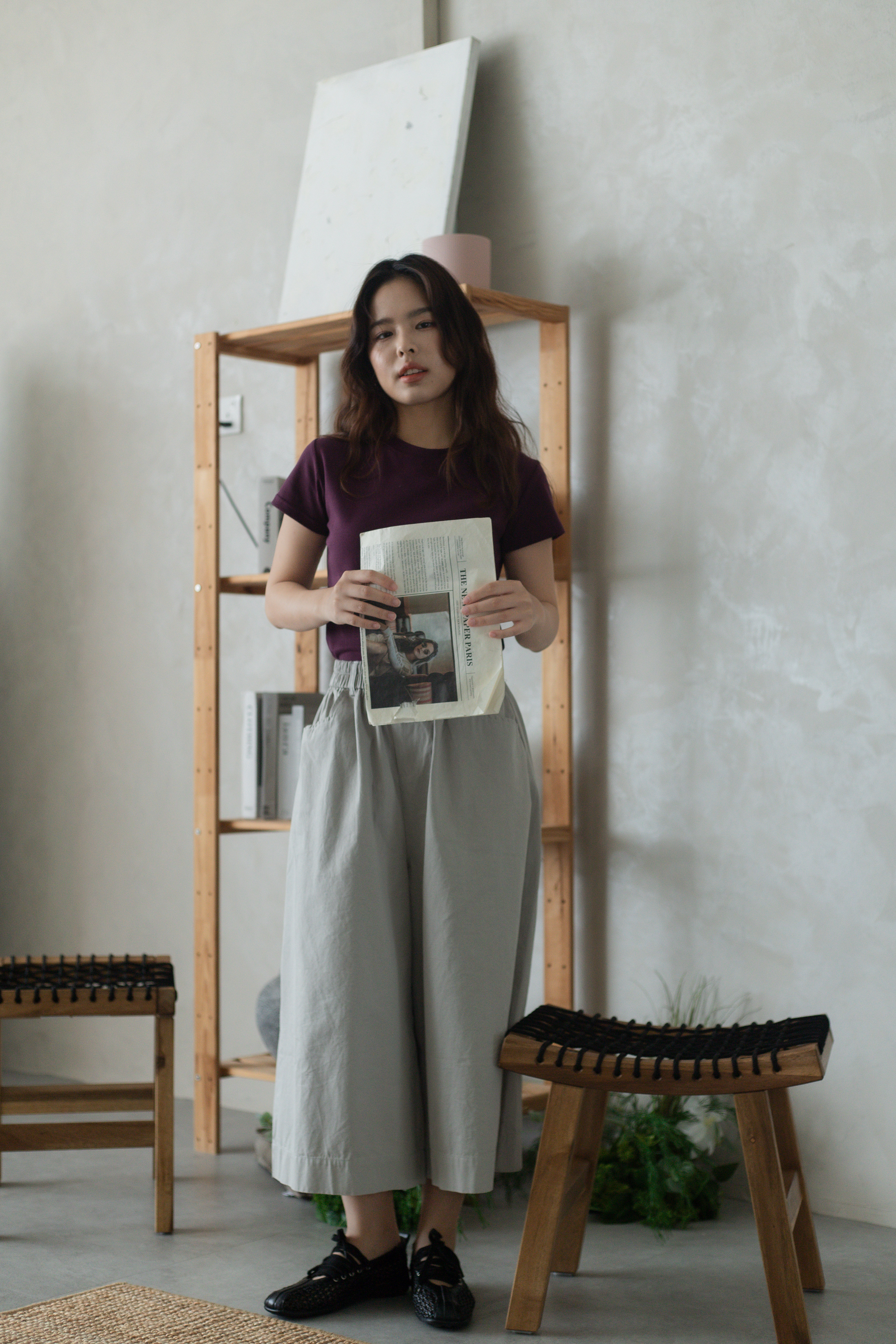 Ian Relaxed Wide Leg Pants Grey- 2746PLGRY