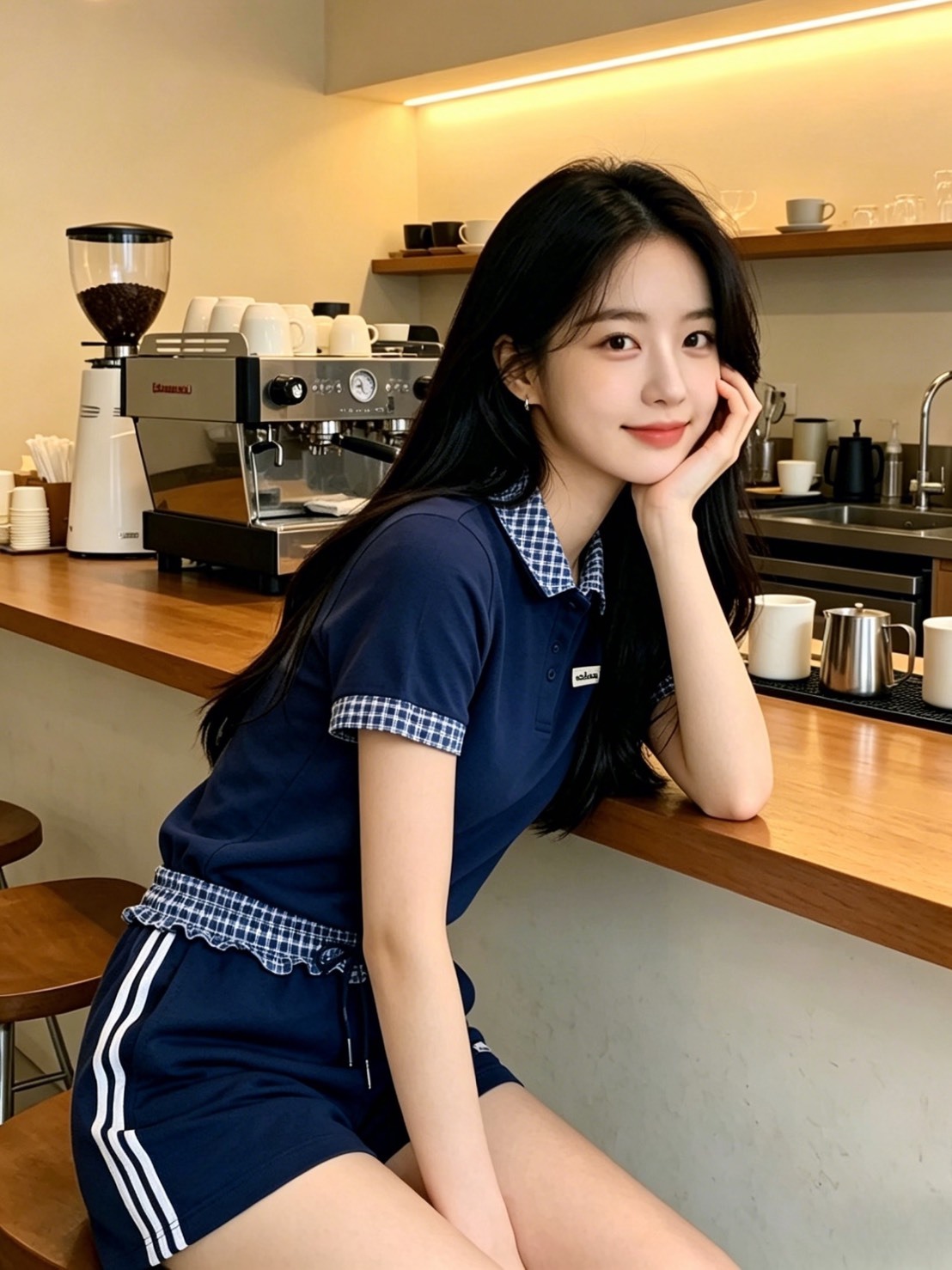 ADIDAS ORIGINALS SS W SHIRT 格紋拼接 套裝