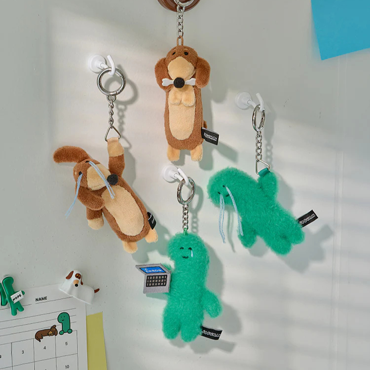 JOGUMAN｜OFFICE SOULMATE SERIES WOODY PLUSH KEYRING (2 T