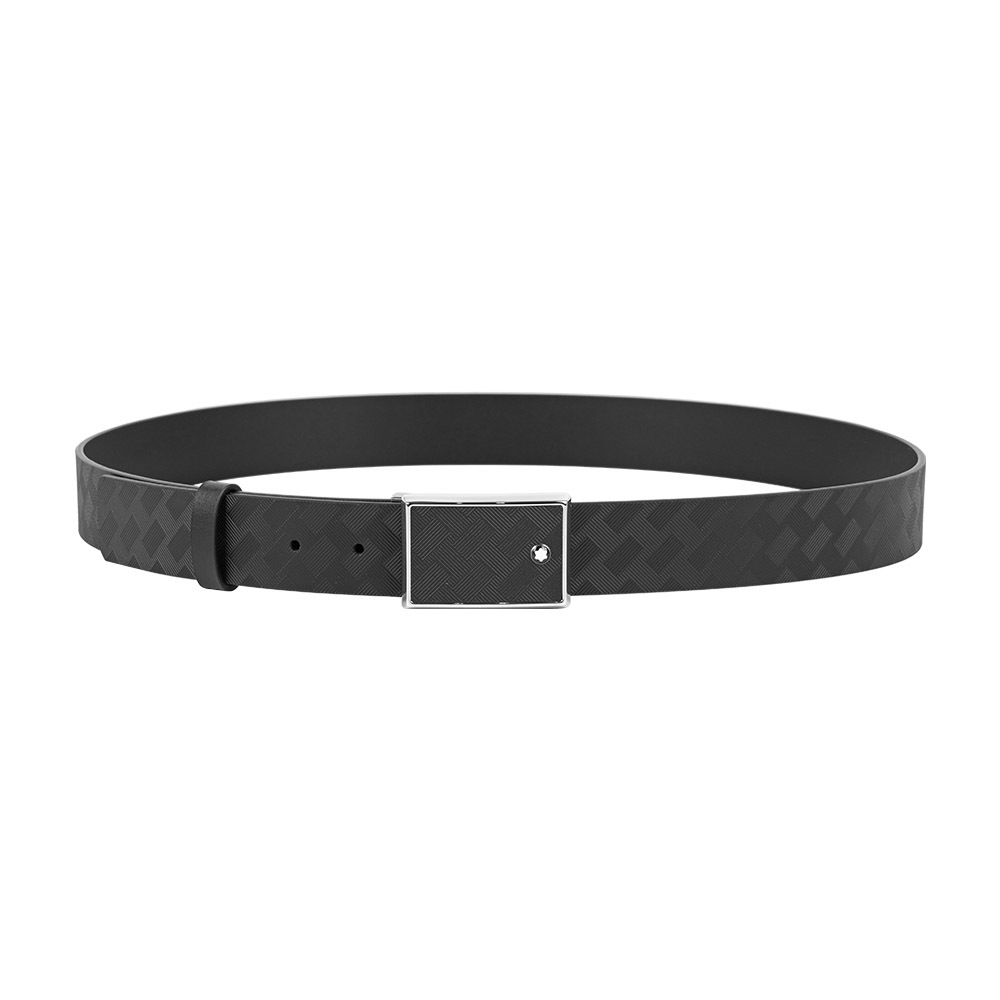 【Montblanc】Extreme 3.0 方形搭釦牛皮寬3.5cm皮帶(黑色)