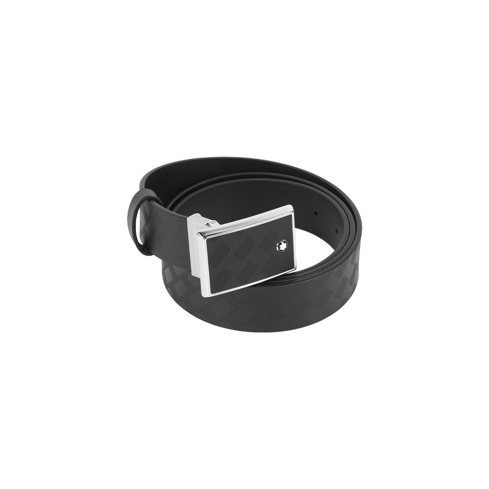 【Montblanc】Extreme 3.0 方形搭釦牛皮寬3.5cm皮帶(黑色)