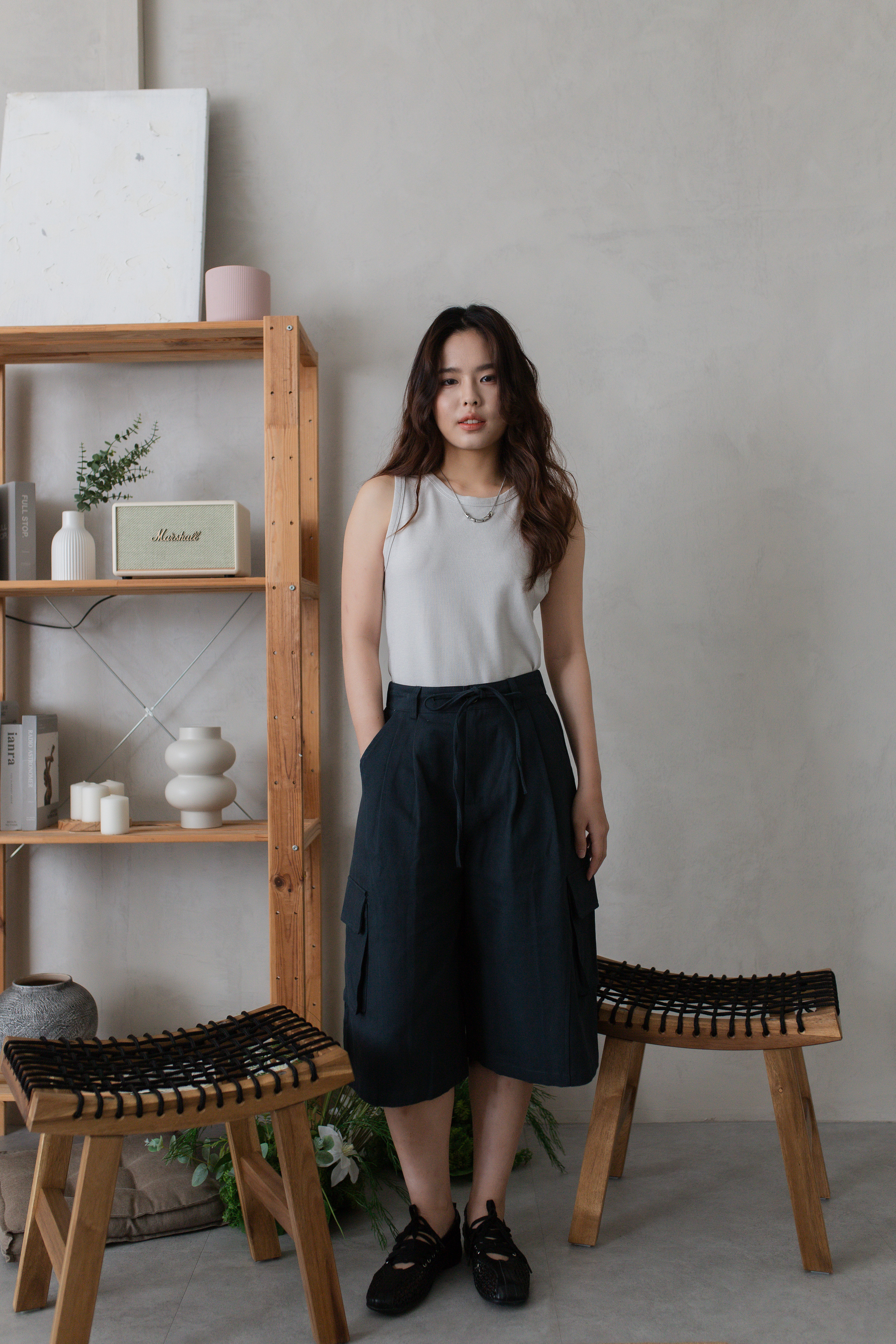 Veilon Cargo Culottes Navy - 2737PLNAV