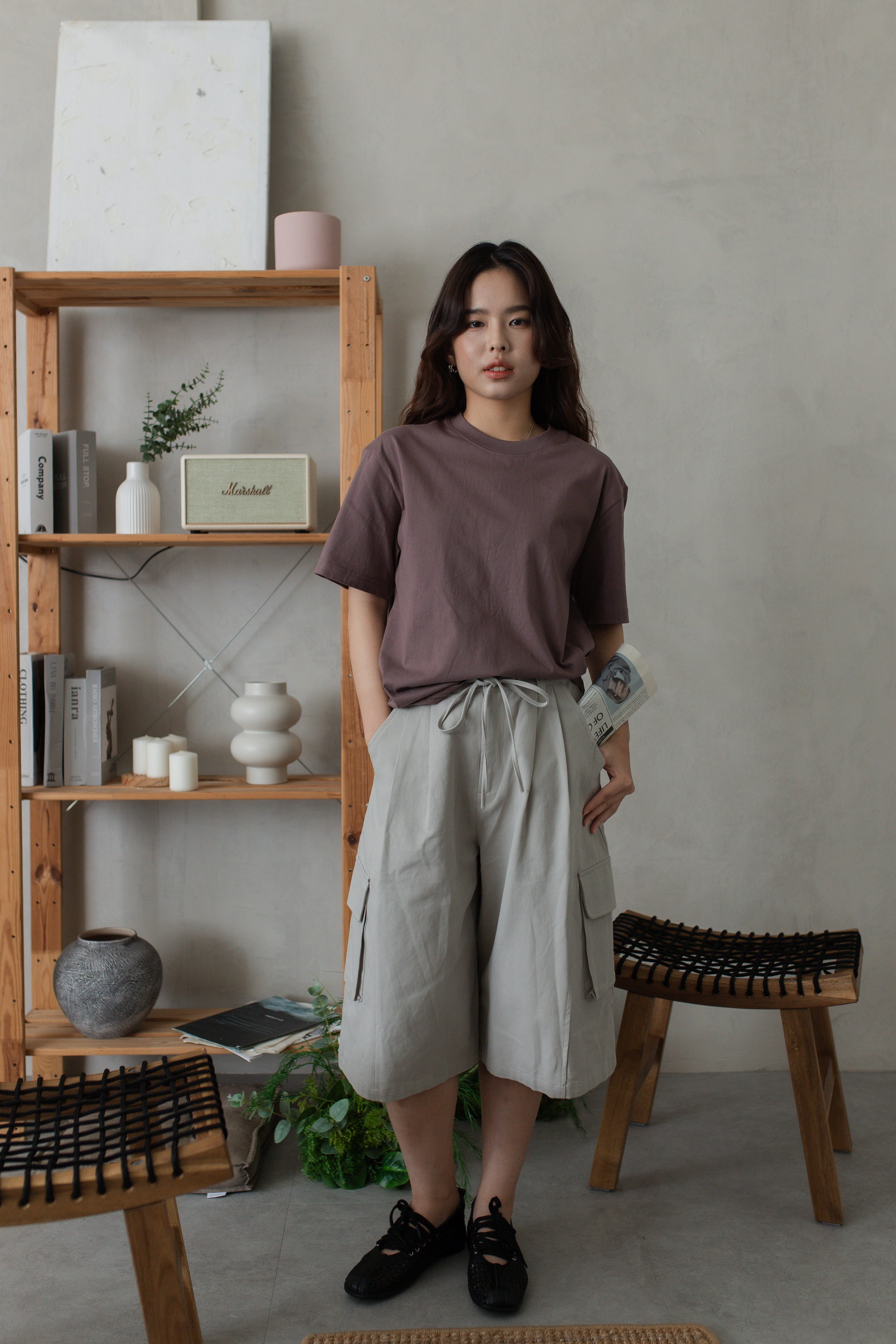 Veilon Cargo Culottes Beige - 2737PLBEI
