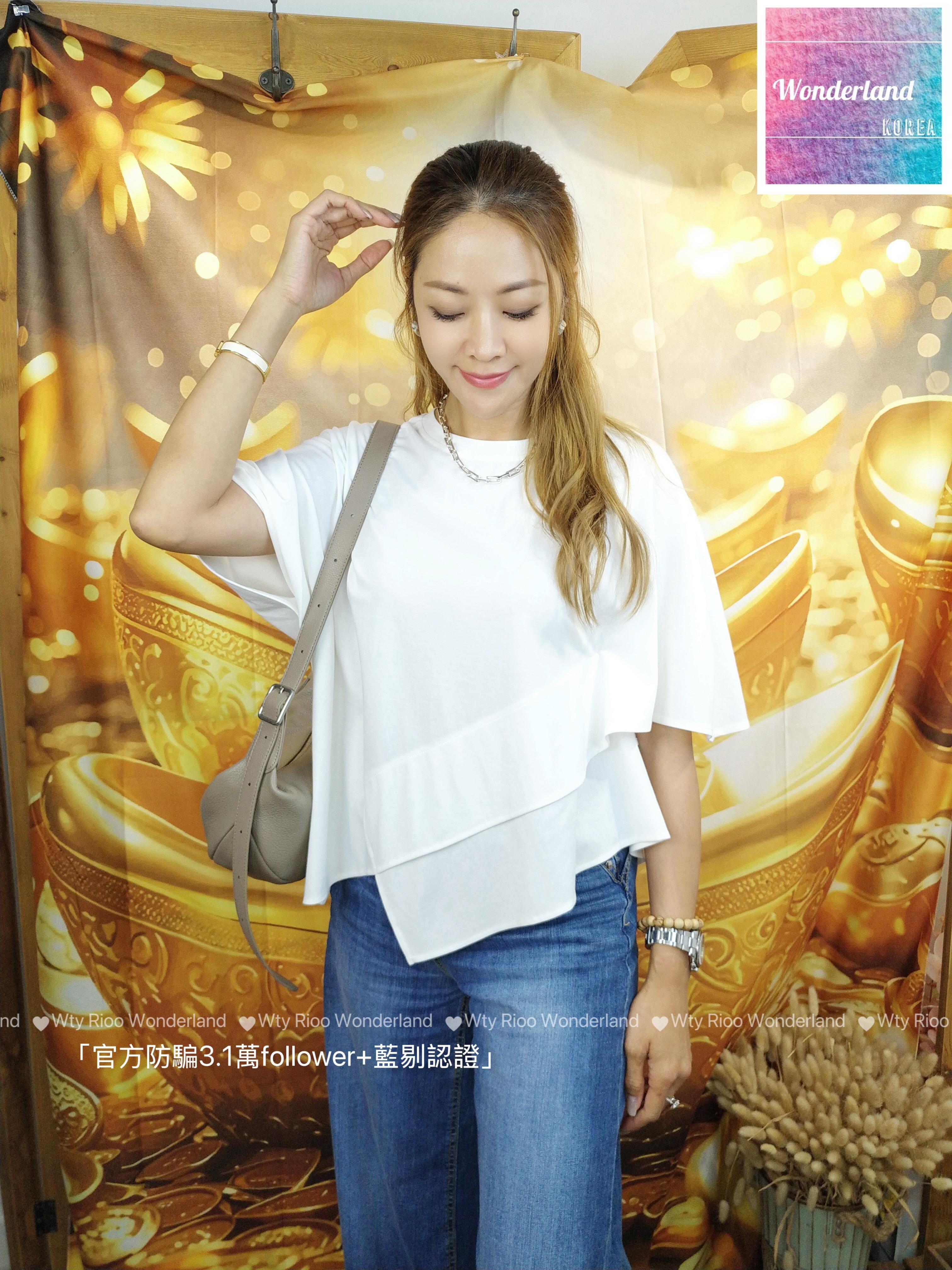 W8 W050704 斜腳小白Tee