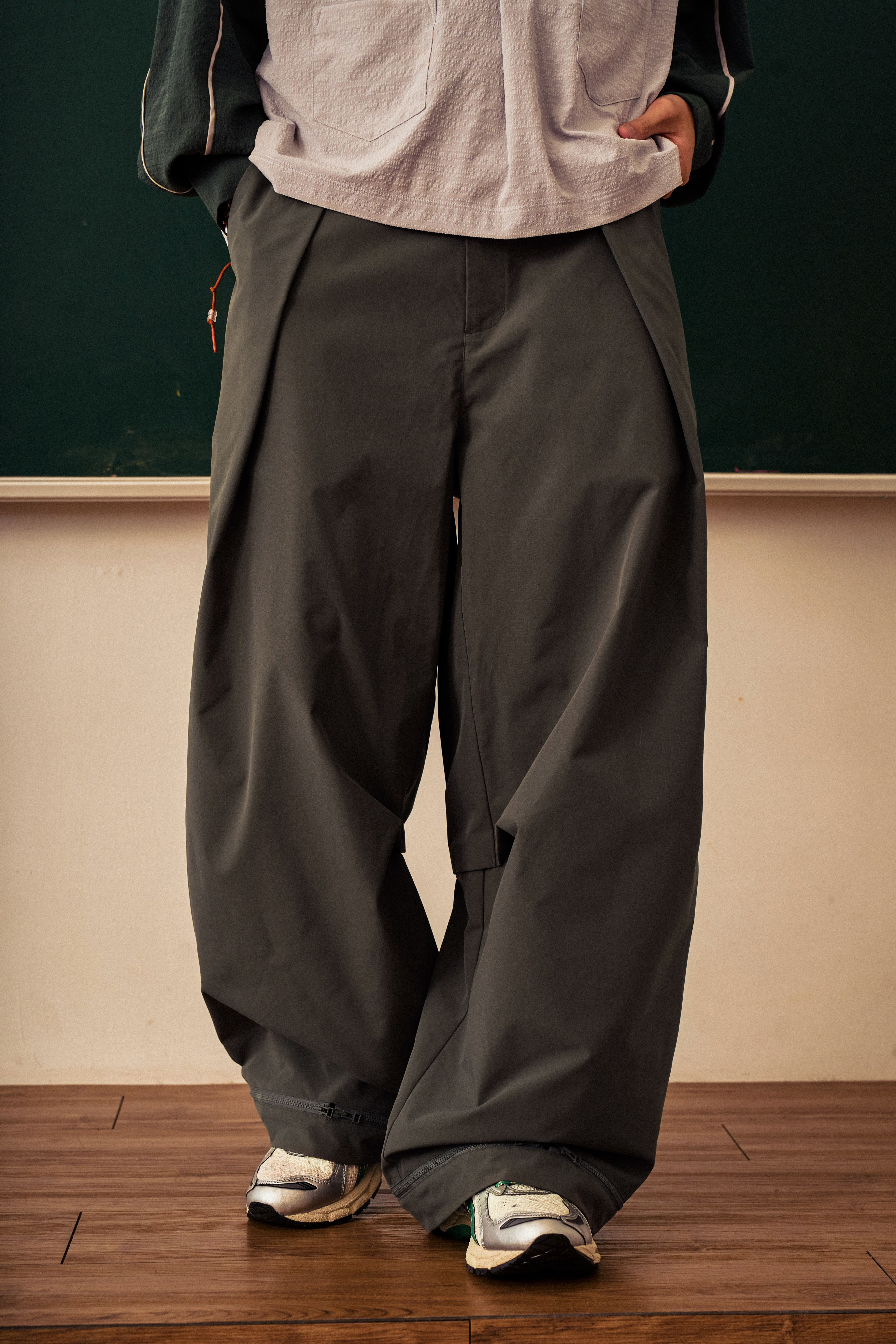 GOOPiMADE WX-P1 Zip-Extension Wide Trousers - Mocha