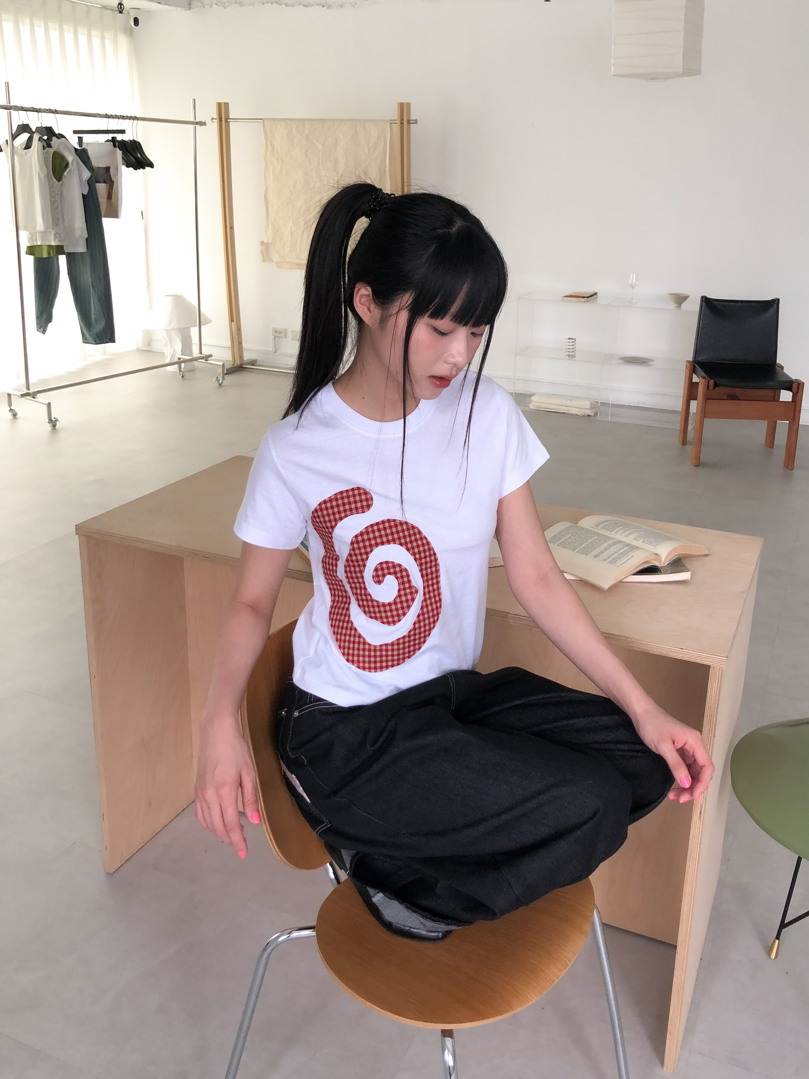 swirl crop t-shirt #上衣