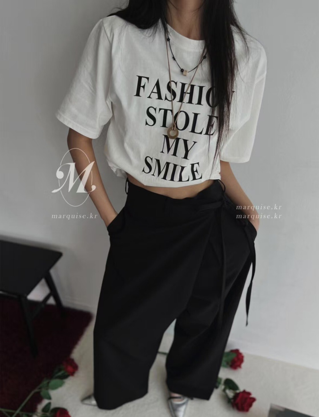 #AG102簡單FASHION字母短T(黑/白)