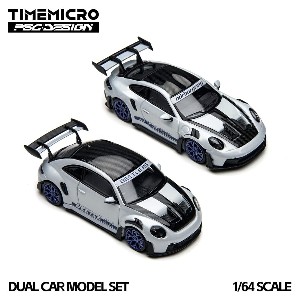 PO-$340 * TIME MICRO * 1:64 NURBURGRING TWIN CARS SET PACKAGE(992 GR3 RS + BEETLE RS)