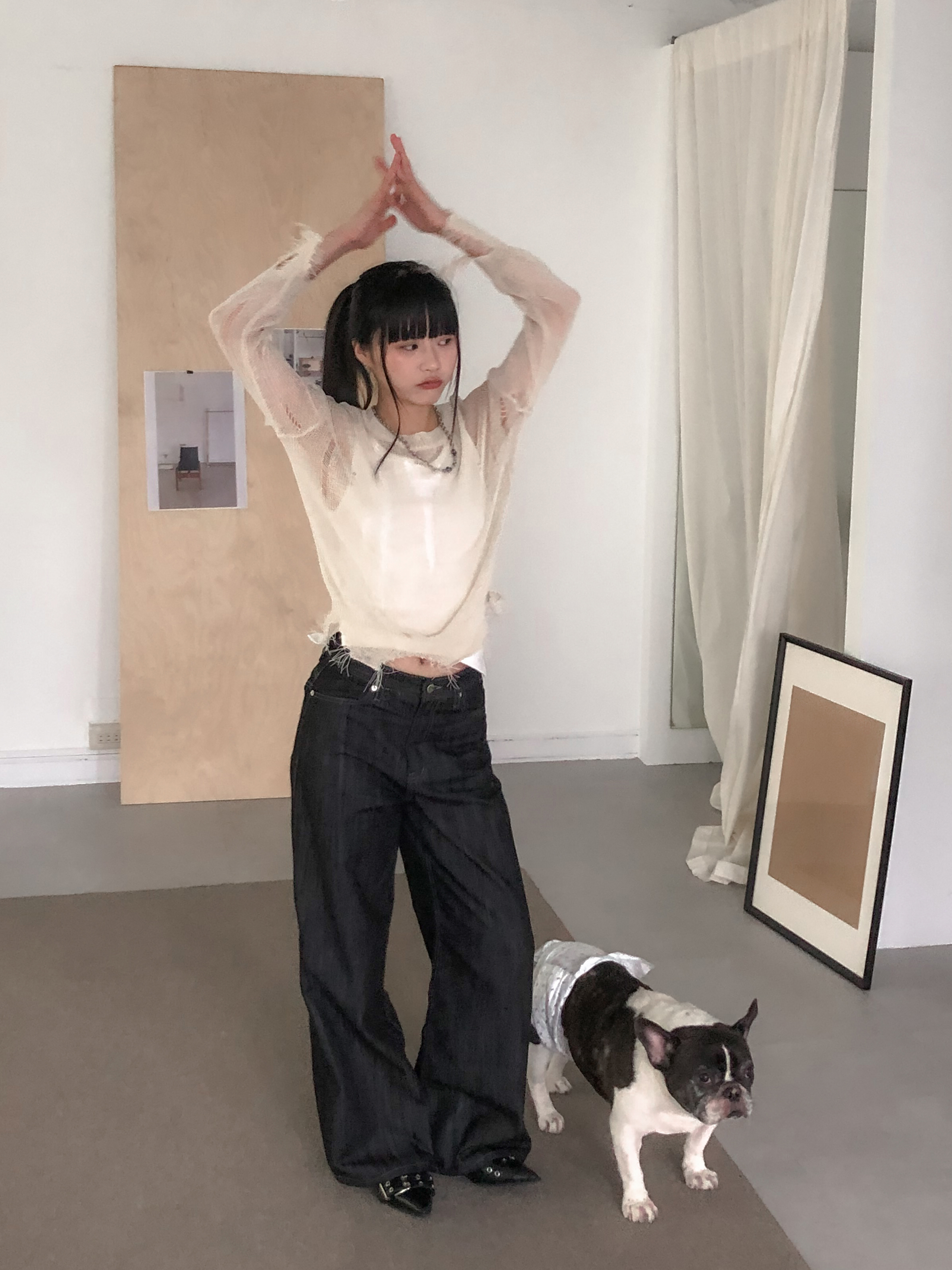 vintage knit #上衣