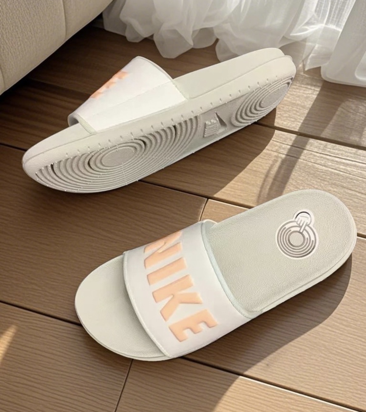女鞋 NIKE W OFFCOURT SLIDE 白粉色 麵包拖鞋 休閒 運動 Q彈 軟底 拖鞋【BQ4632-112】