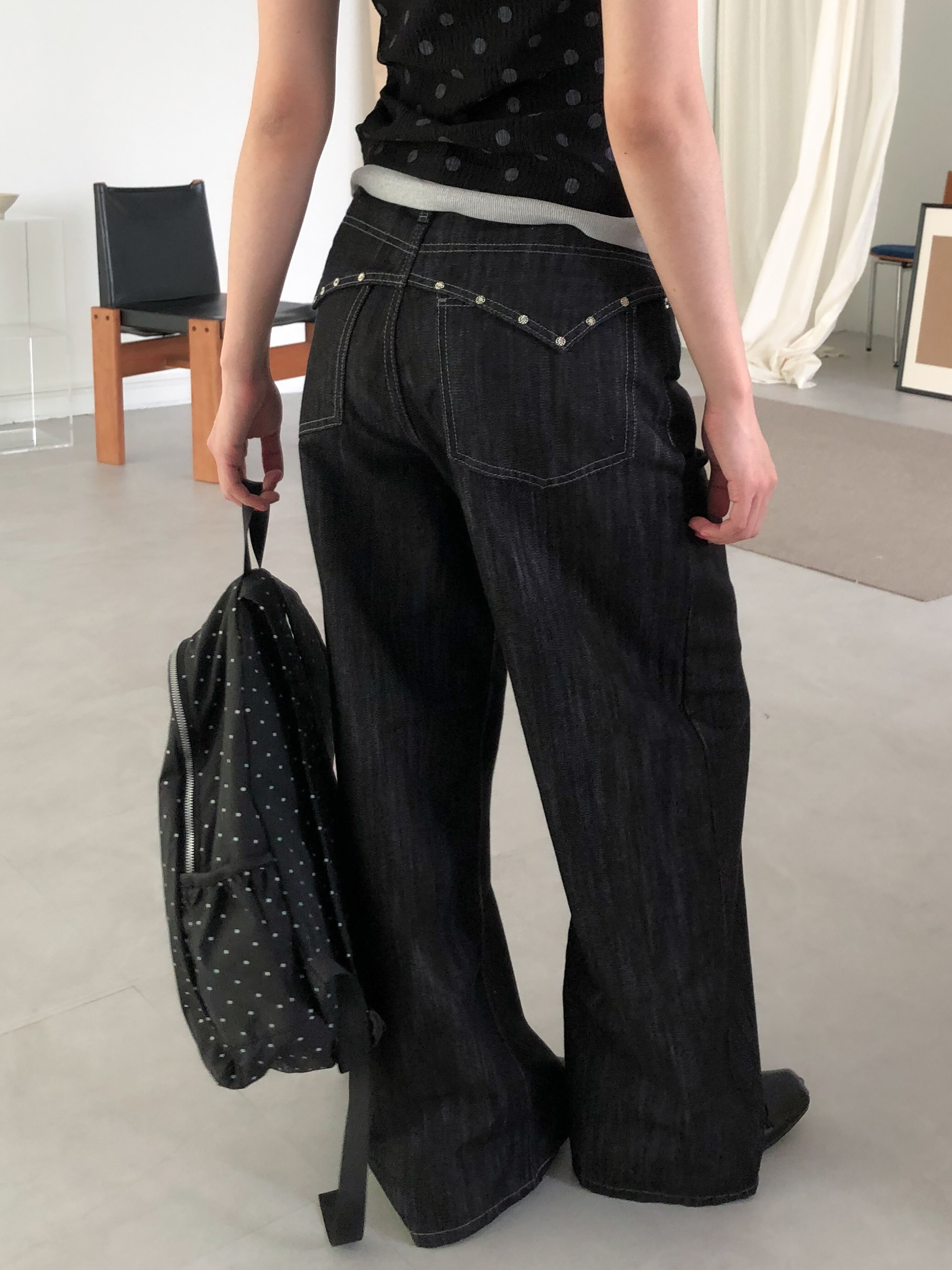 western non-fade stud pants #牛仔褲