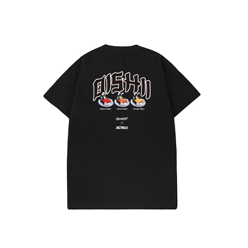 XCTRL® x BOUNCE  壽司達摩棒小兔短T-黑