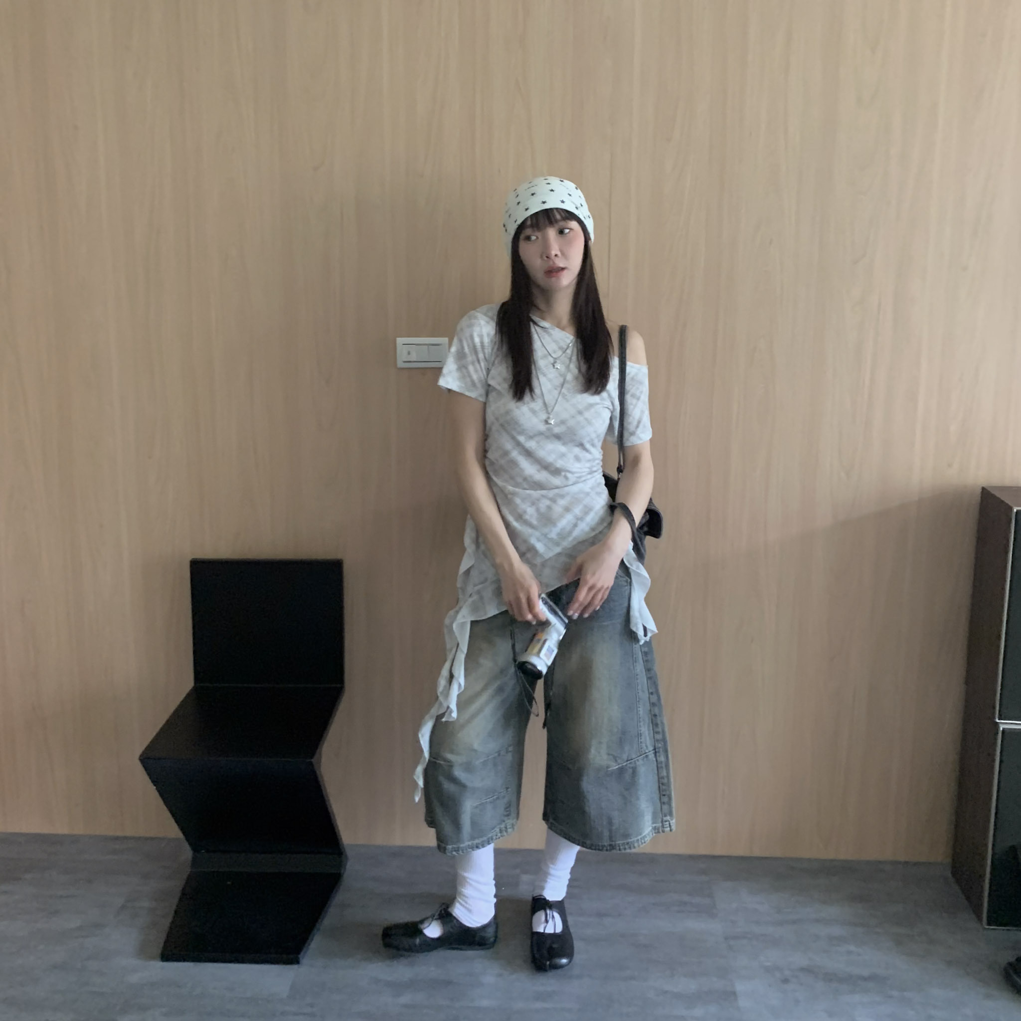 ISA_小男孩比例 復古水洗做舊七分牛仔褲_64010
