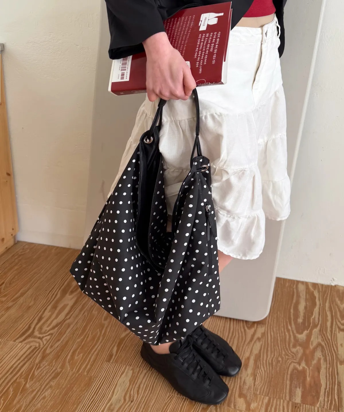 FIND KAPOOR REVERSIBLE LENTA BAG 35 NYLON - DOT BLACK
