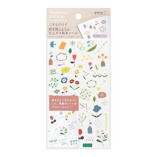 北歐圖樣 手繪風插圖轉印貼紙｜MIDORI 日本
