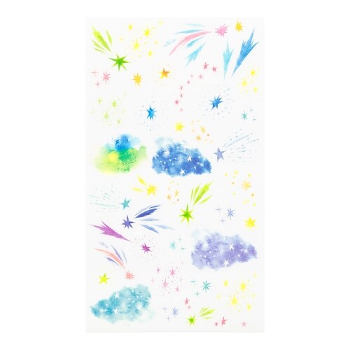 水彩星空 手繪風插圖轉印貼紙｜MIDORI 日本