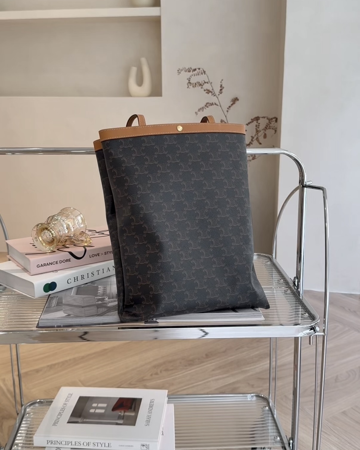 CELINE｜FLAT SHOPPER 中號托特包 深老花