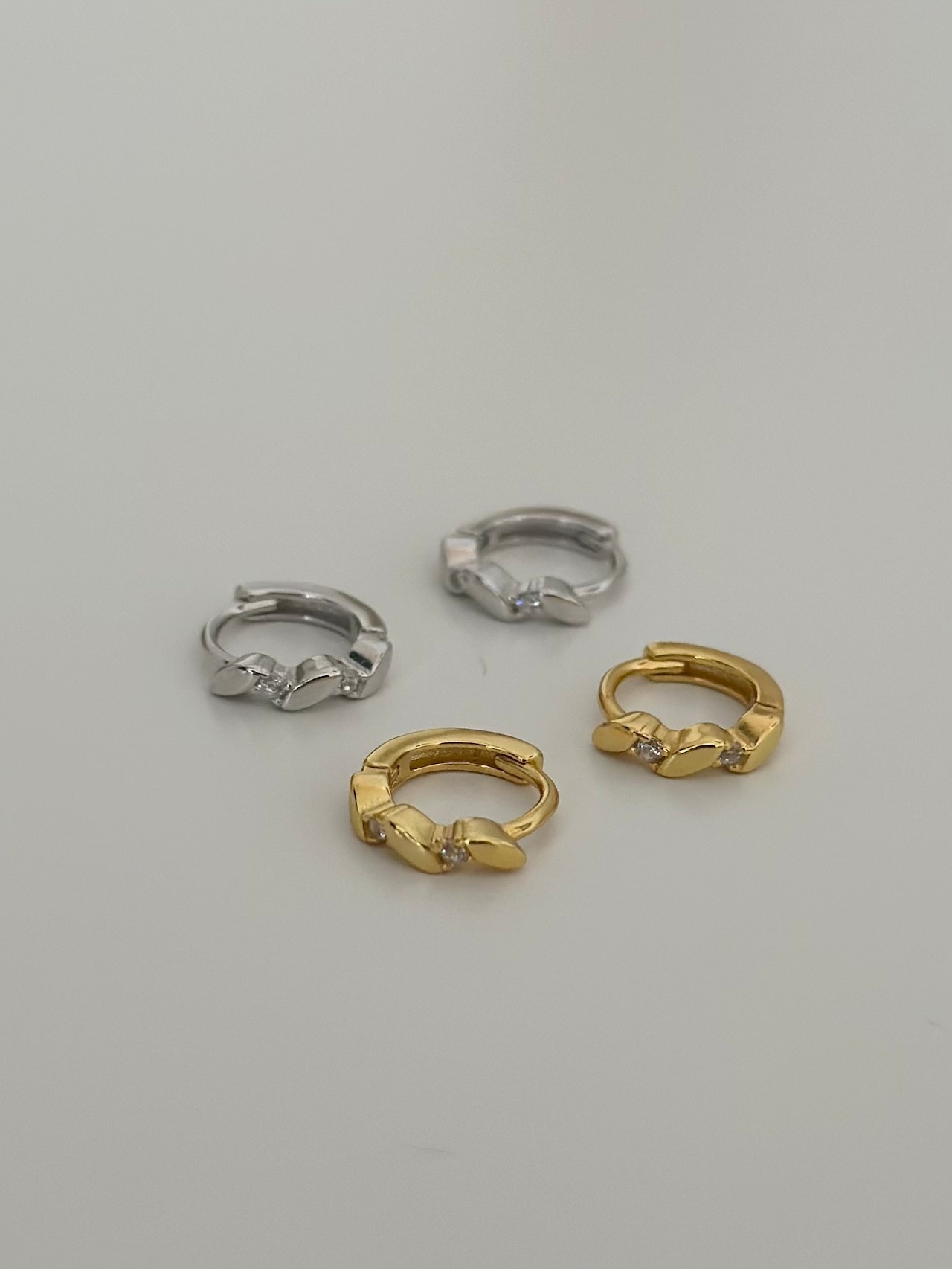 S925 zigzag hoop pierce