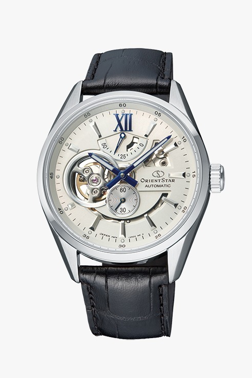 Orient 東方 Star RK-AV0007S Automatic Watch, Modern Skeleton Mechanical, Open Heart RK-AV0007S, Men's White Silver, Dial color - white, Modern , 自動機械錶，現代鏤空機械錶，鏤空錶盤 男士白色銀色錶盤
