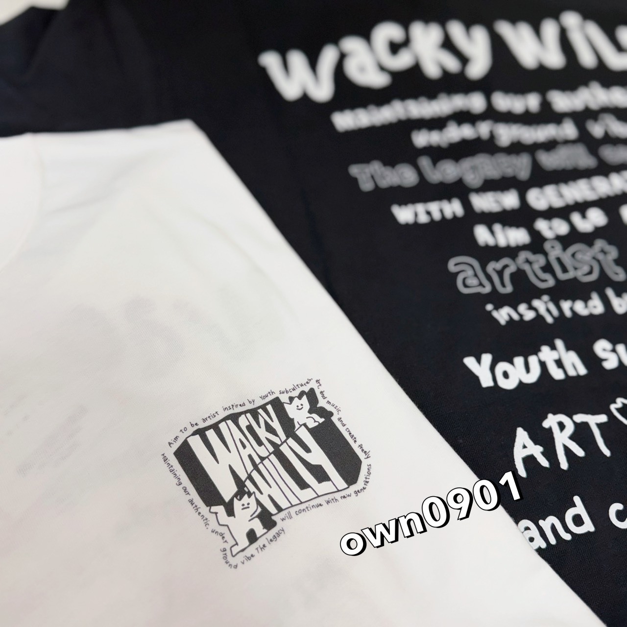 【OWN】Wacky Willy 短袖 上衣 春夏 純棉 休閒 短TEE 不分男女 黑色 白色