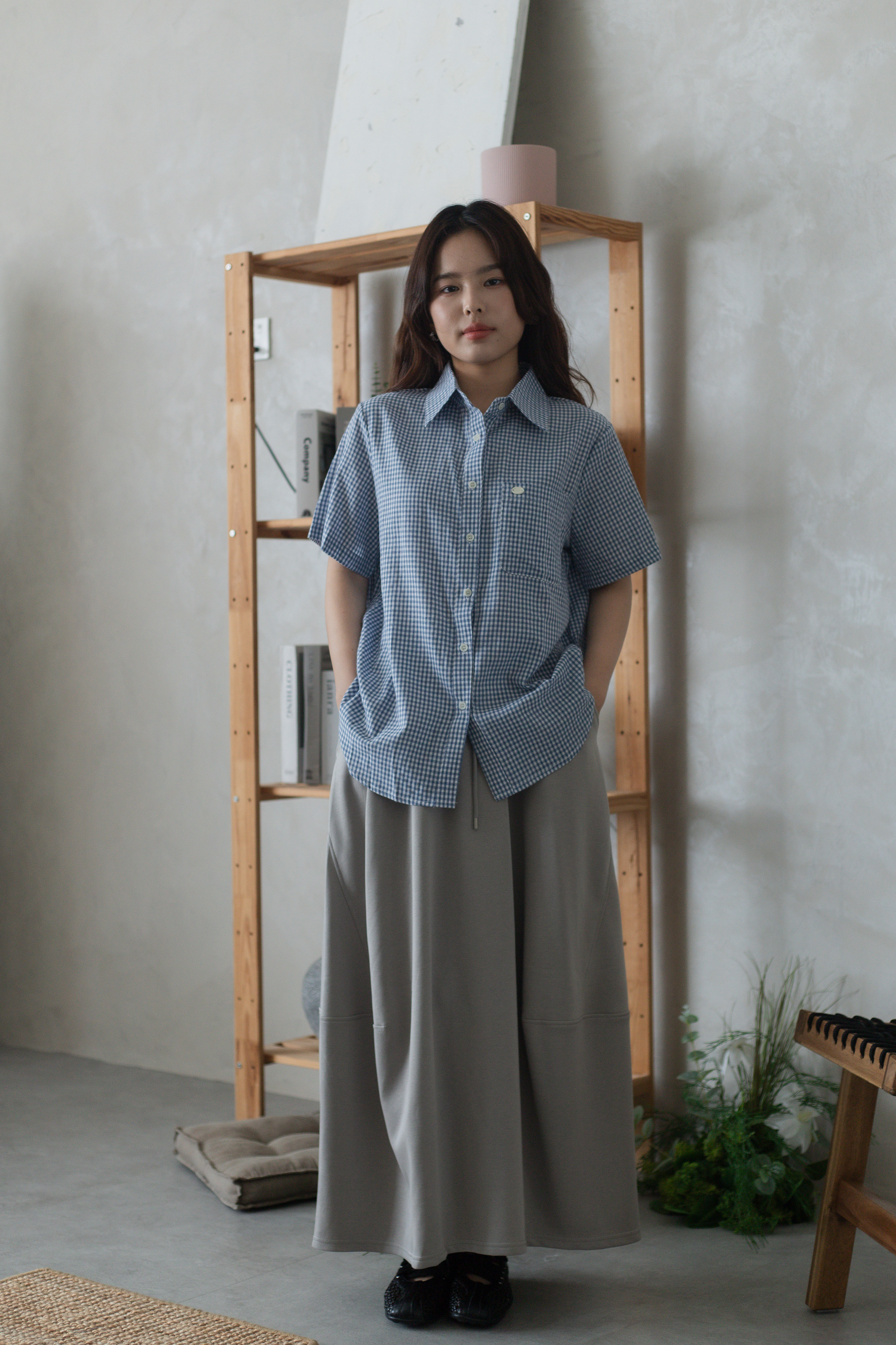Kainee Checkered Shirt Blue -2734BSBLU