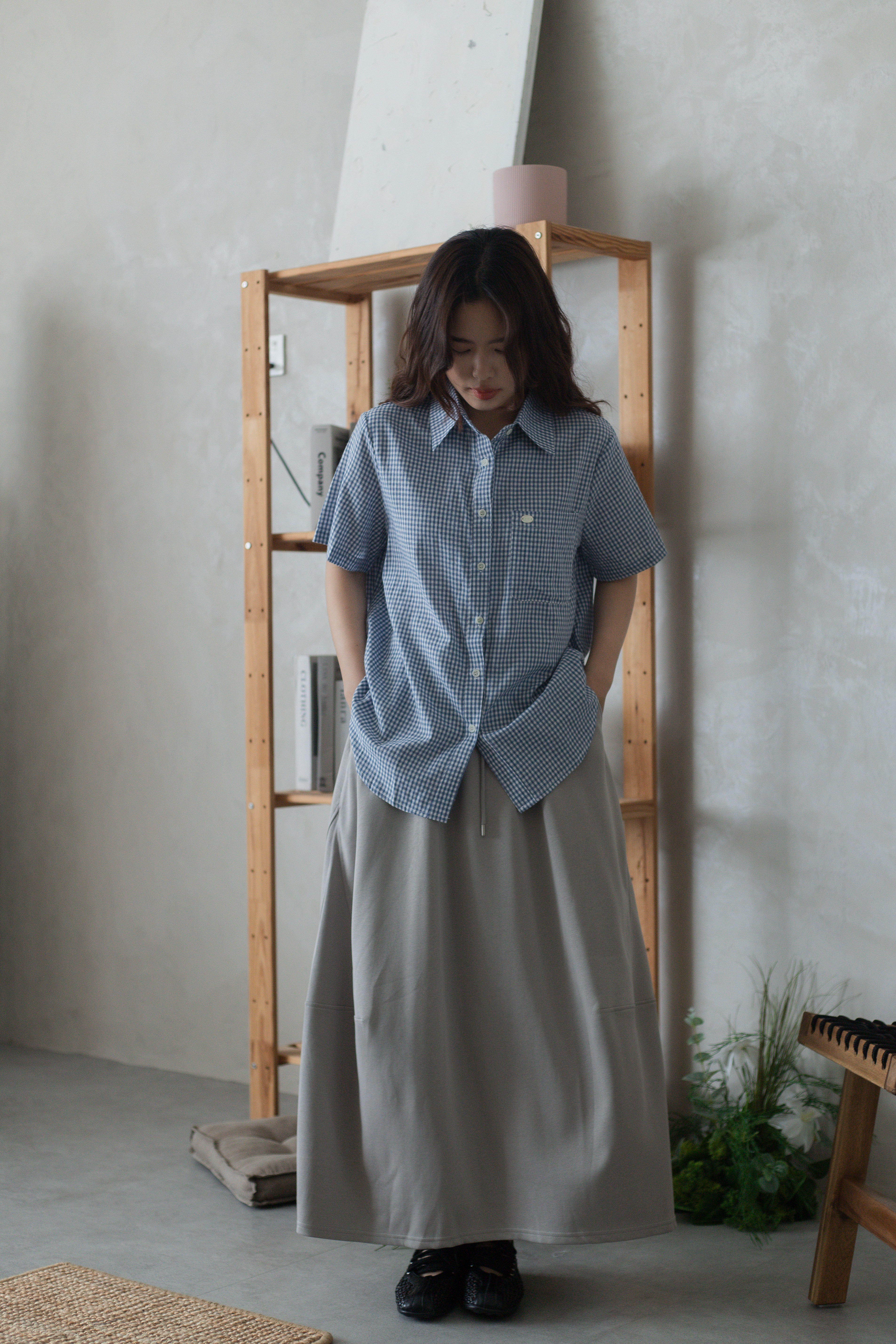 Kainee Checkered Shirt Blue -2734BSBLU