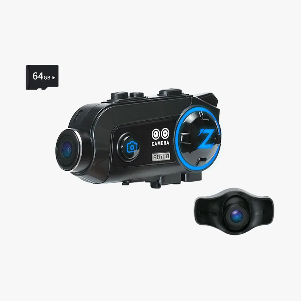 Philo 飛樂｜Z2dual 雙錄版 前後鏡安全帽 藍芽耳機 行車紀錄器【贈送64G記憶卡】