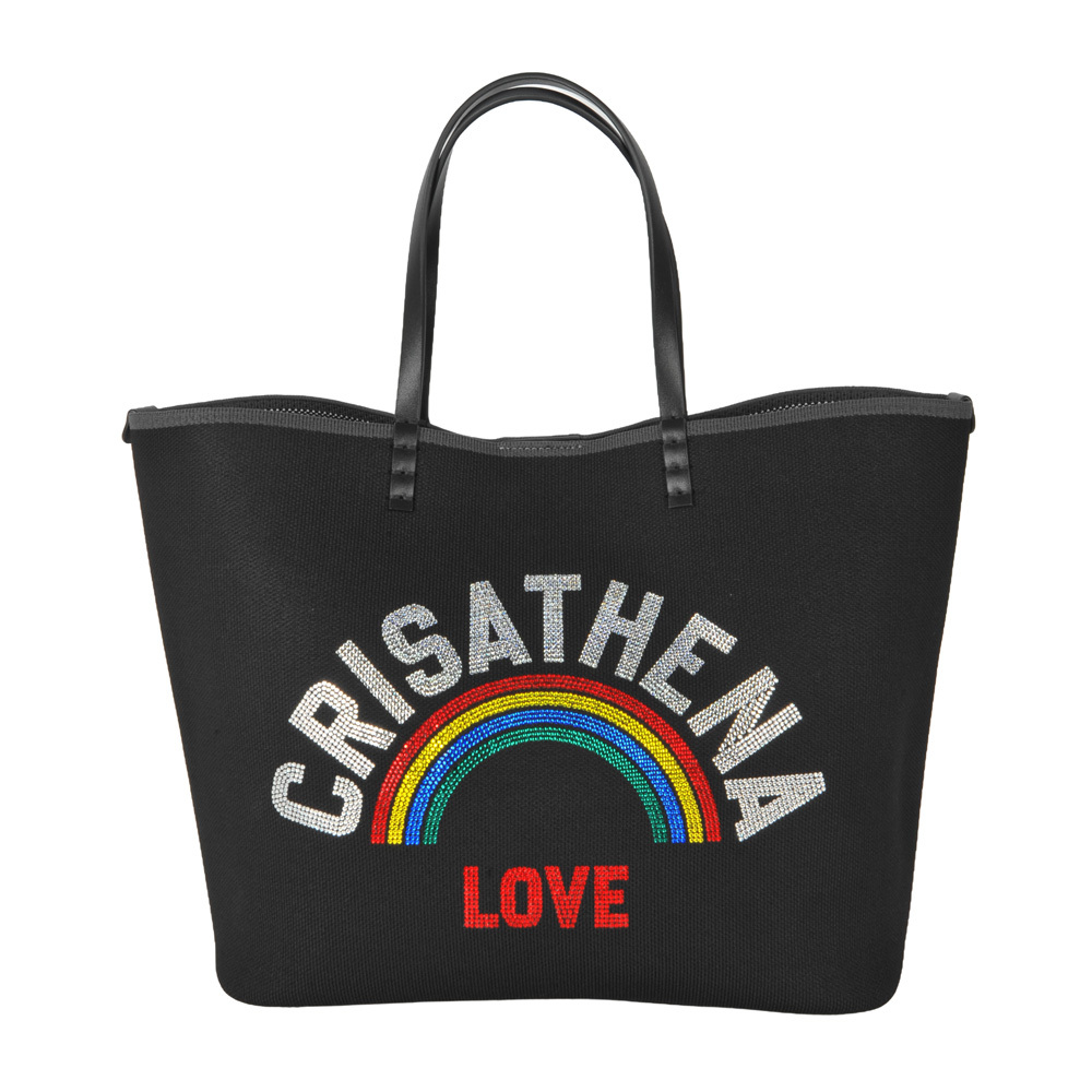 ACC-CCG0507-019 Glam RainBow Love Large Tote Bag (CT-250412D-BLACK) (A19)