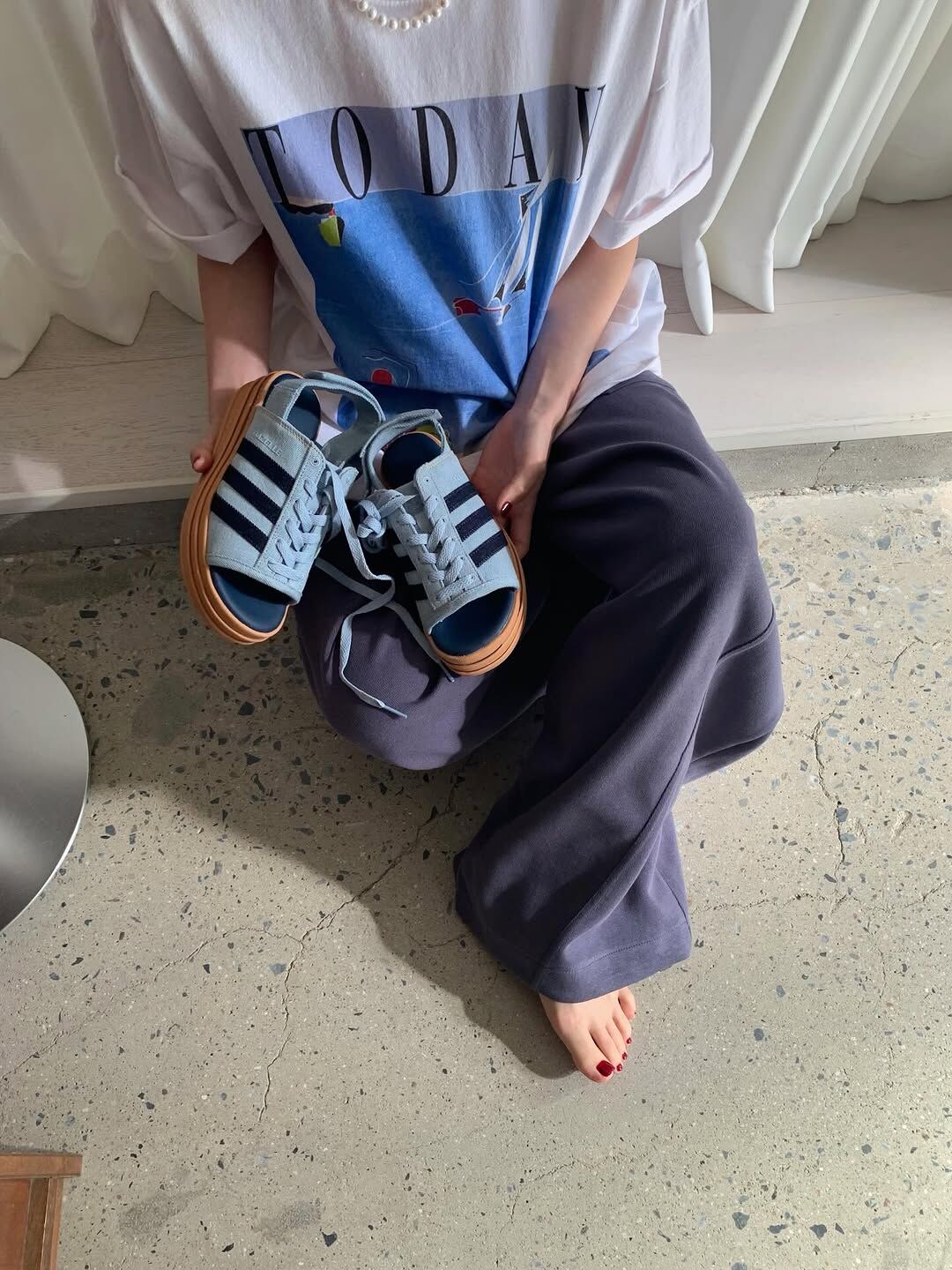 ADIDAS GAZELLE BOLD SANDALS 丹寧系列 牛仔藍 涼鞋 厚底 增高 解構 女鞋 KI0008 / 預購