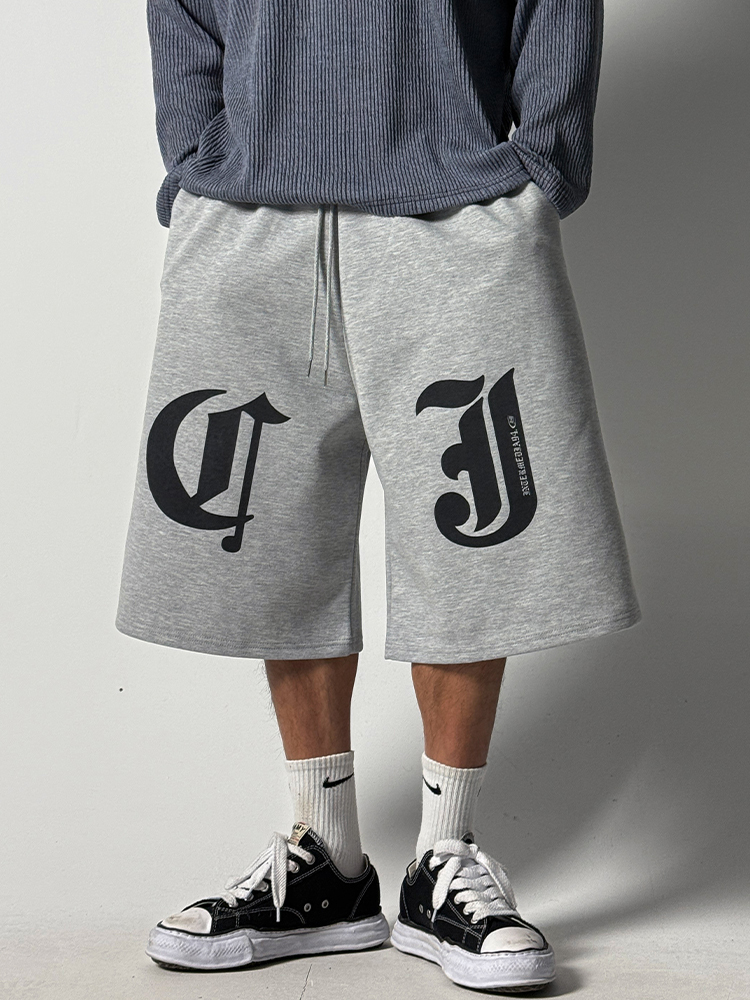 Old-fashioned letter Bermuda pants