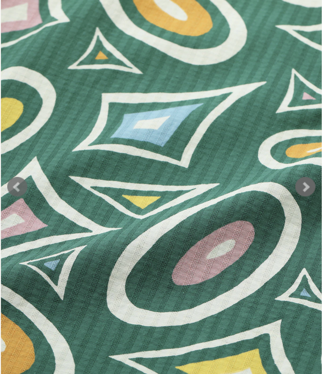 STAR OF HOLLYWOOD DOBBY COTTON OPEN SHIRT  / Green