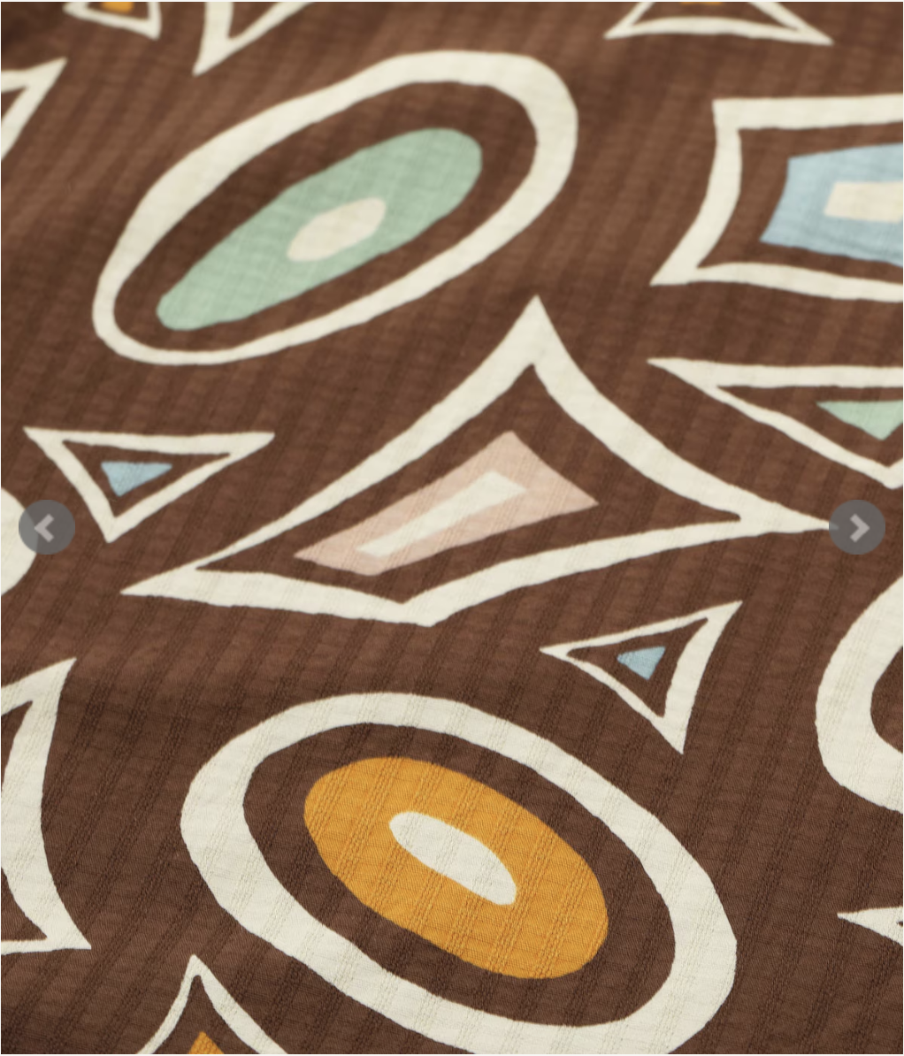 STAR OF HOLLYWOOD DOBBY COTTON OPEN SHIRT / Brown