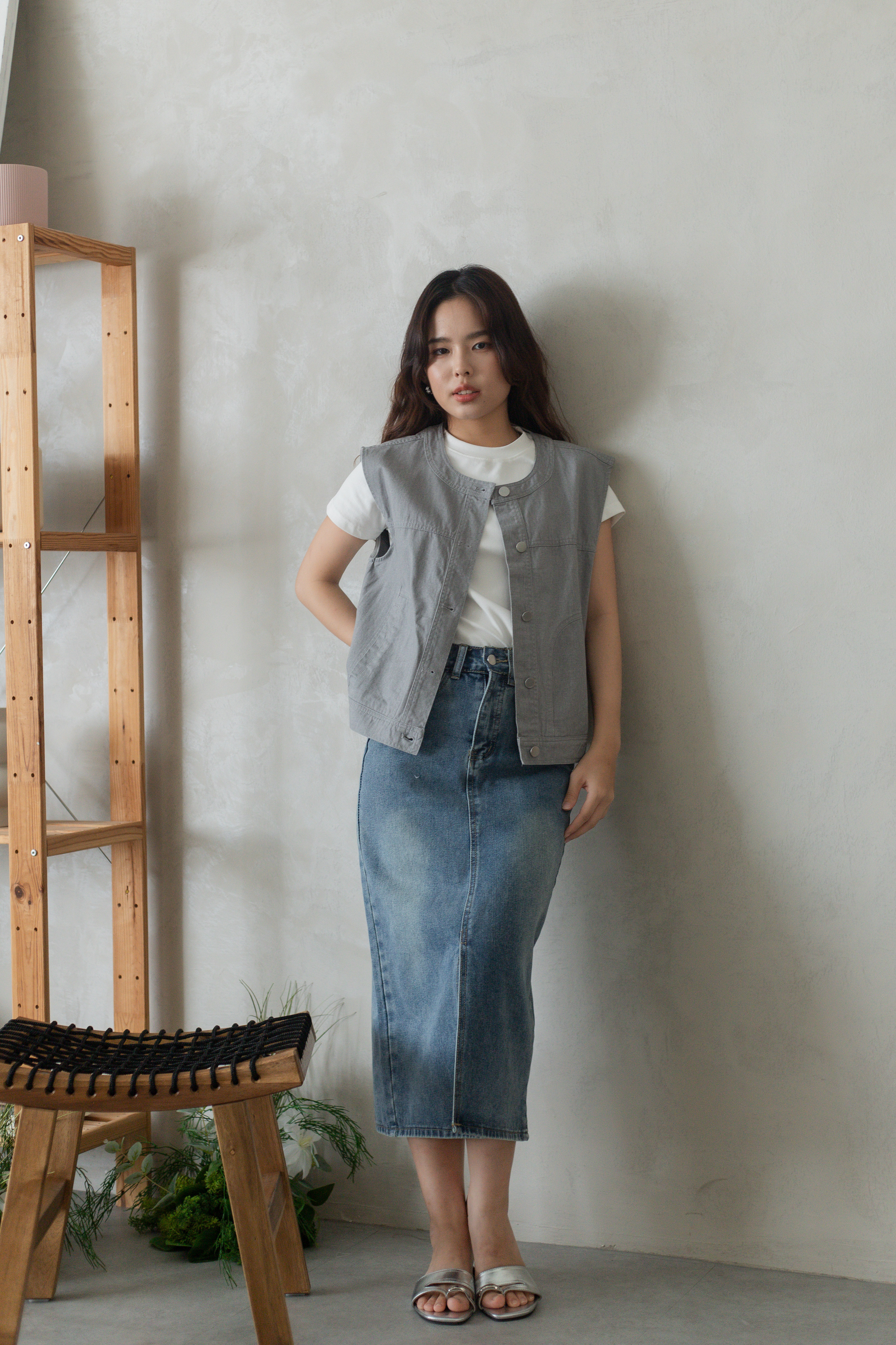 Rezy Cargo Vest Grey -2728BVGRY